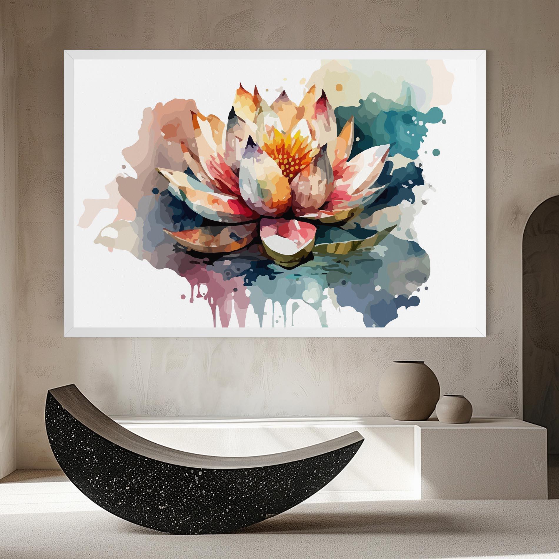 Leinwandbild Colorful Lotus Art mockup 8