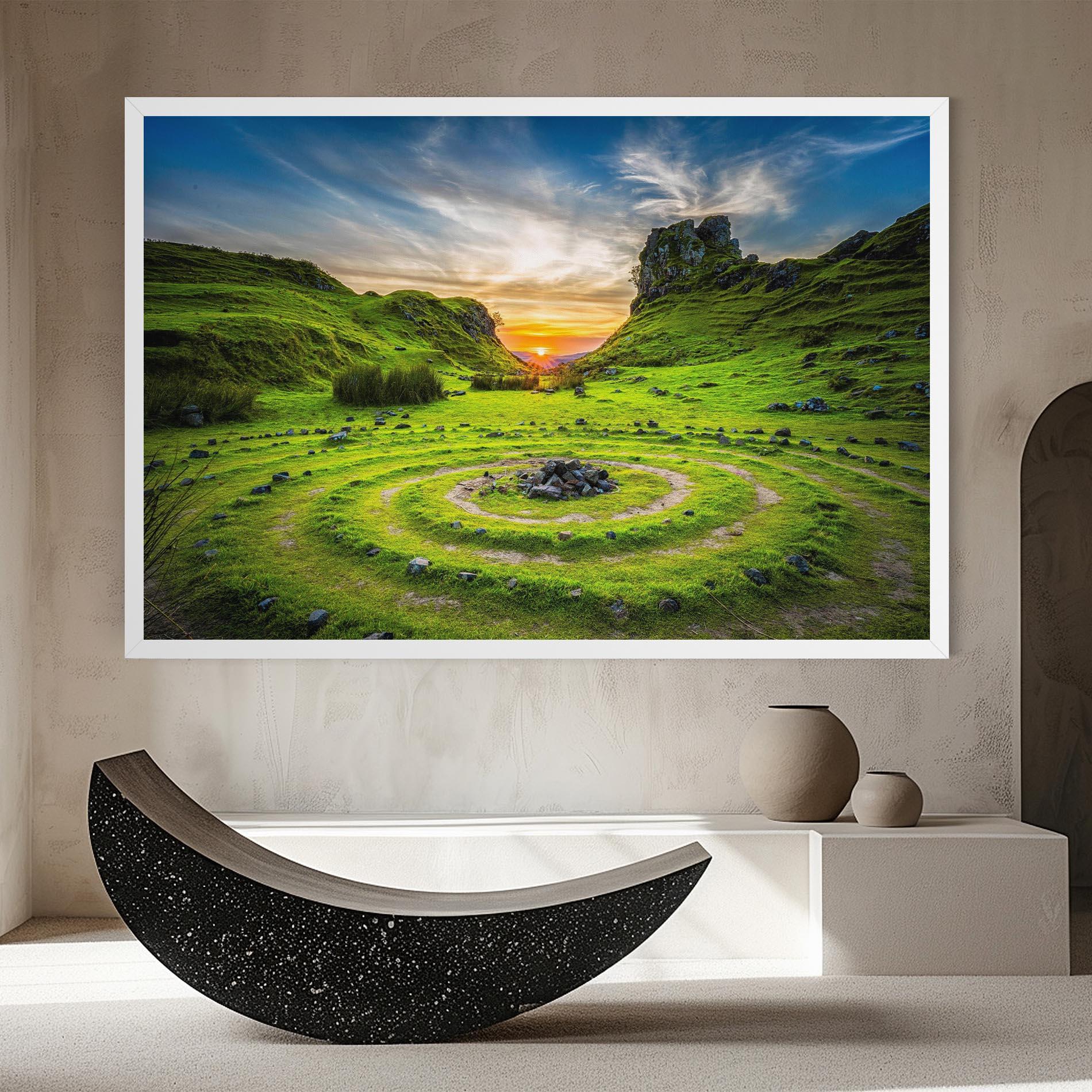 Leinwandbild Green Circle Nature mockup 8