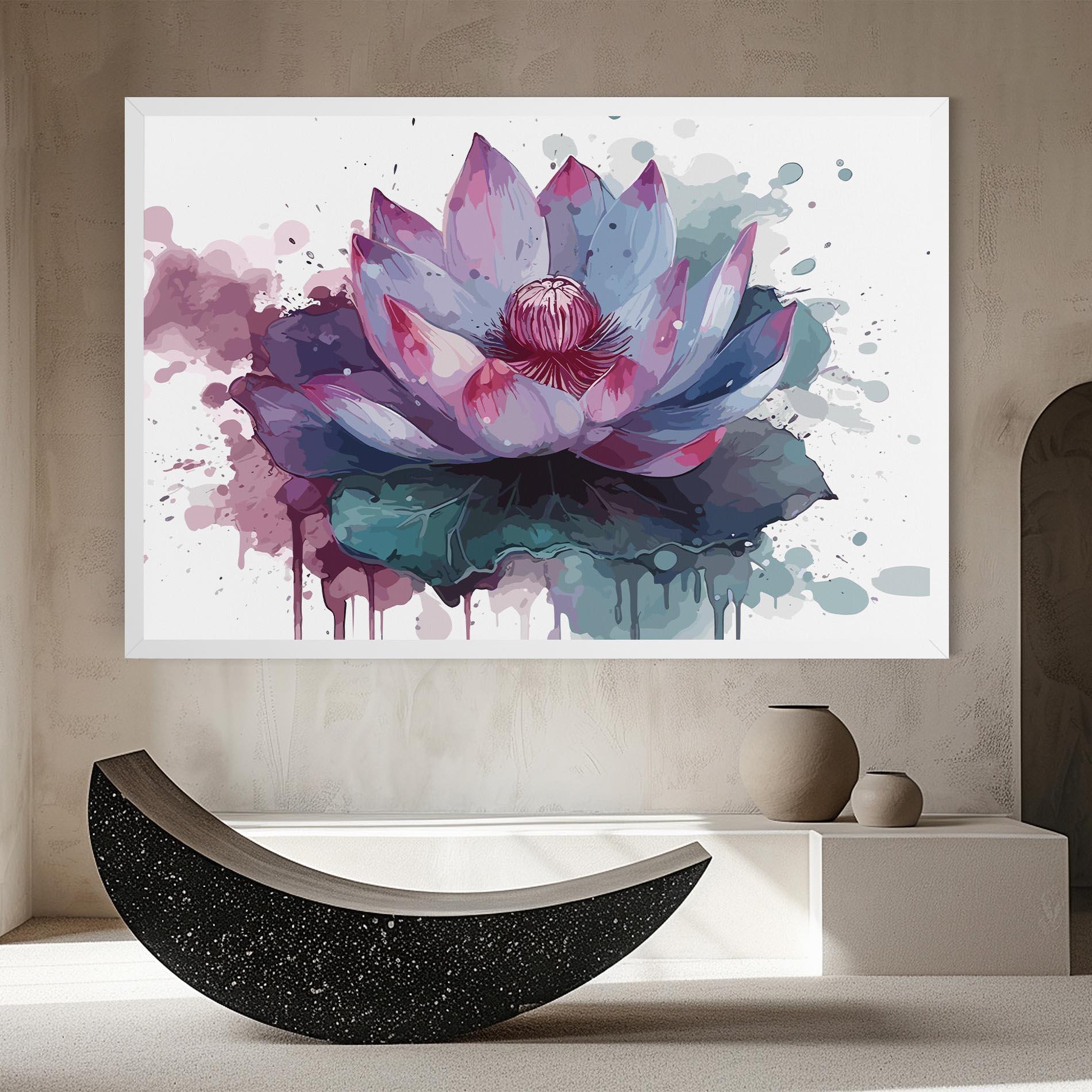 Leinwandbild Green Purple Lotus mockup 8