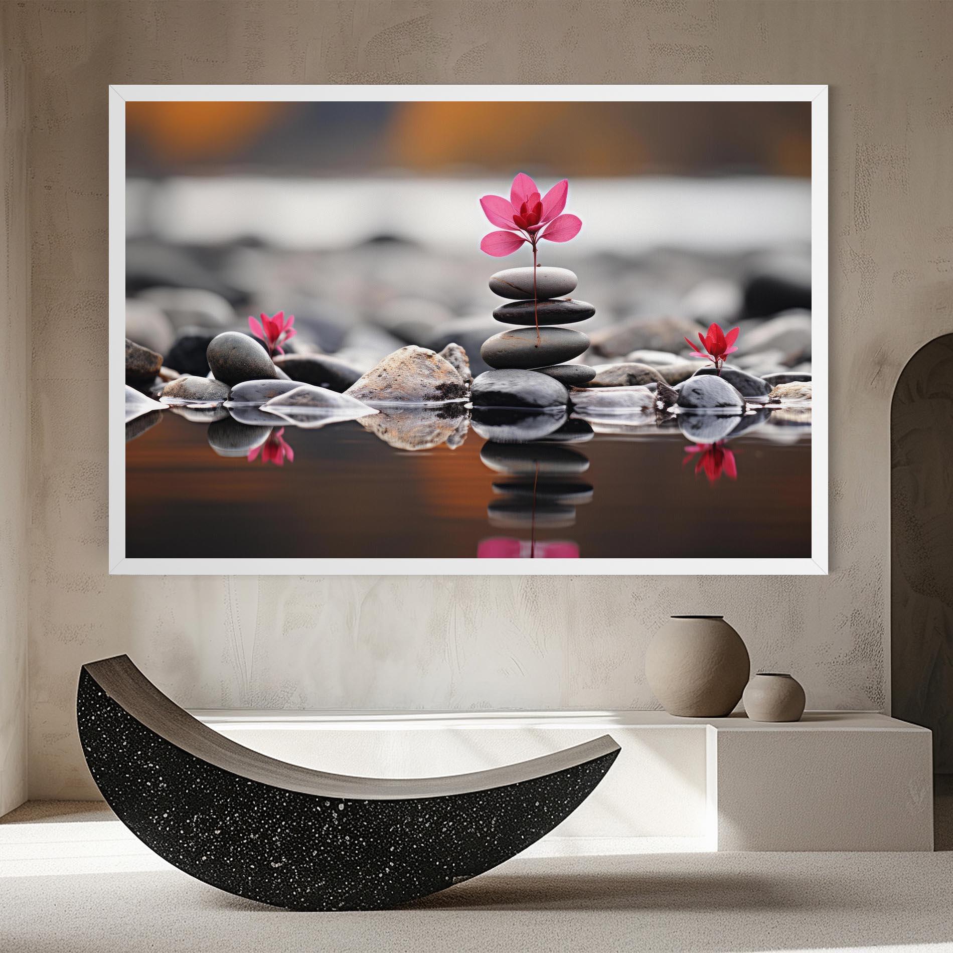 Leinwandbild Grey Rocks Flower mockup 8