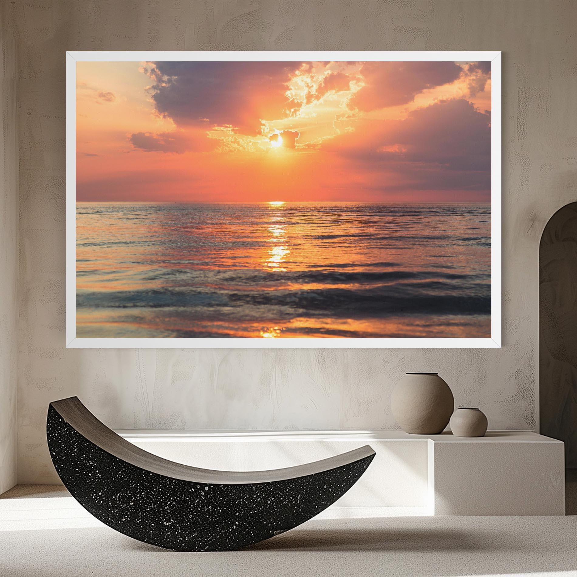 Leinwandbild Orange Sunrise Cloud mockup 8