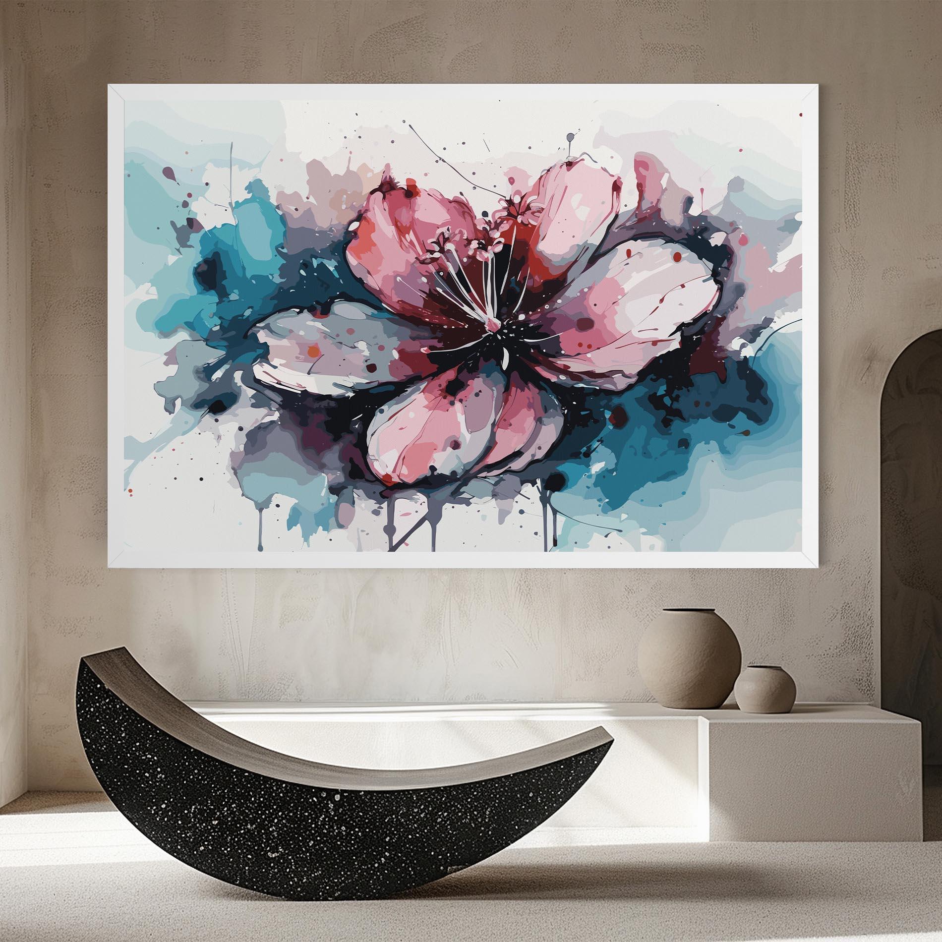 Leinwandbild Pink Blue Nature mockup 8