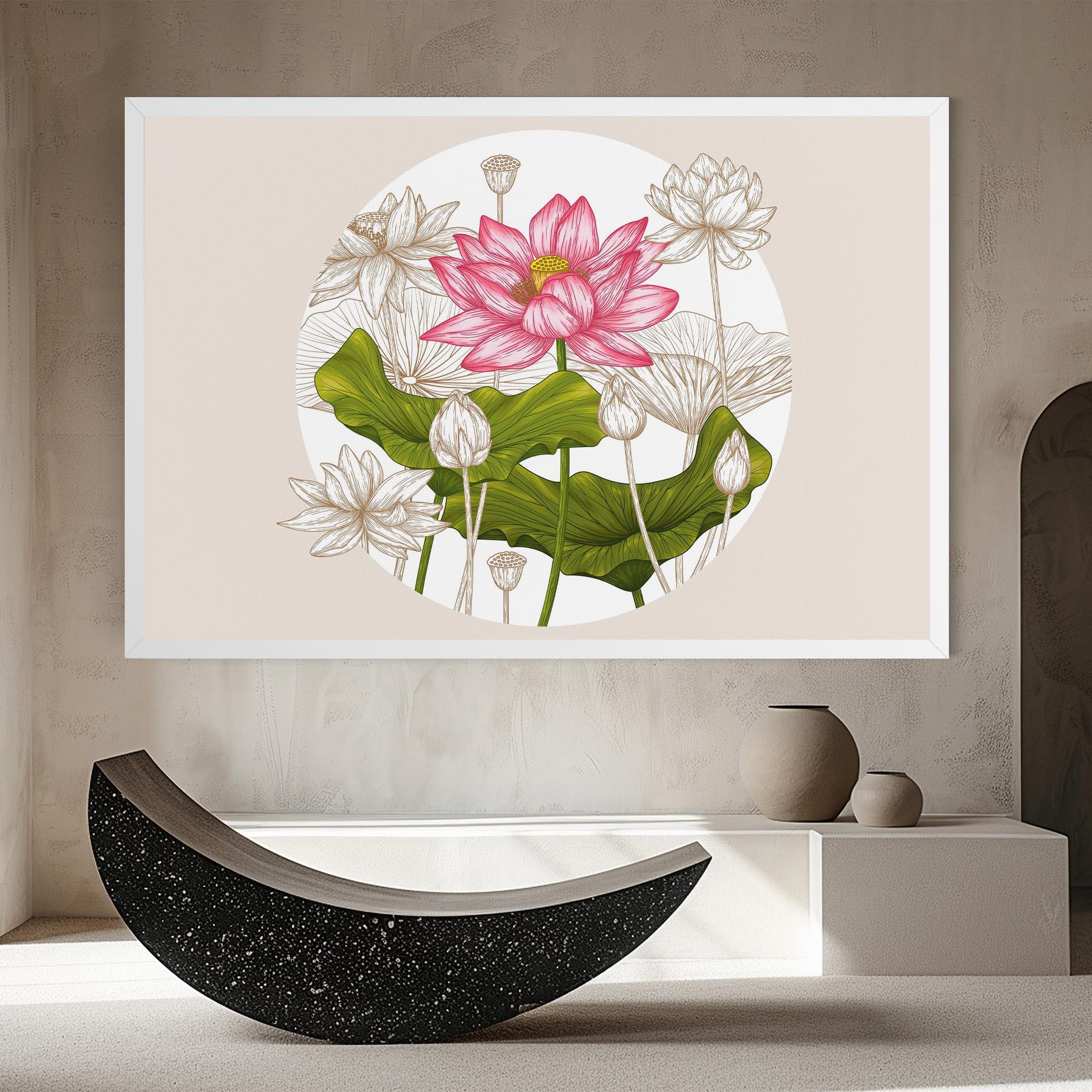 Leinwandbild Pretty Lotus Art mockup 8