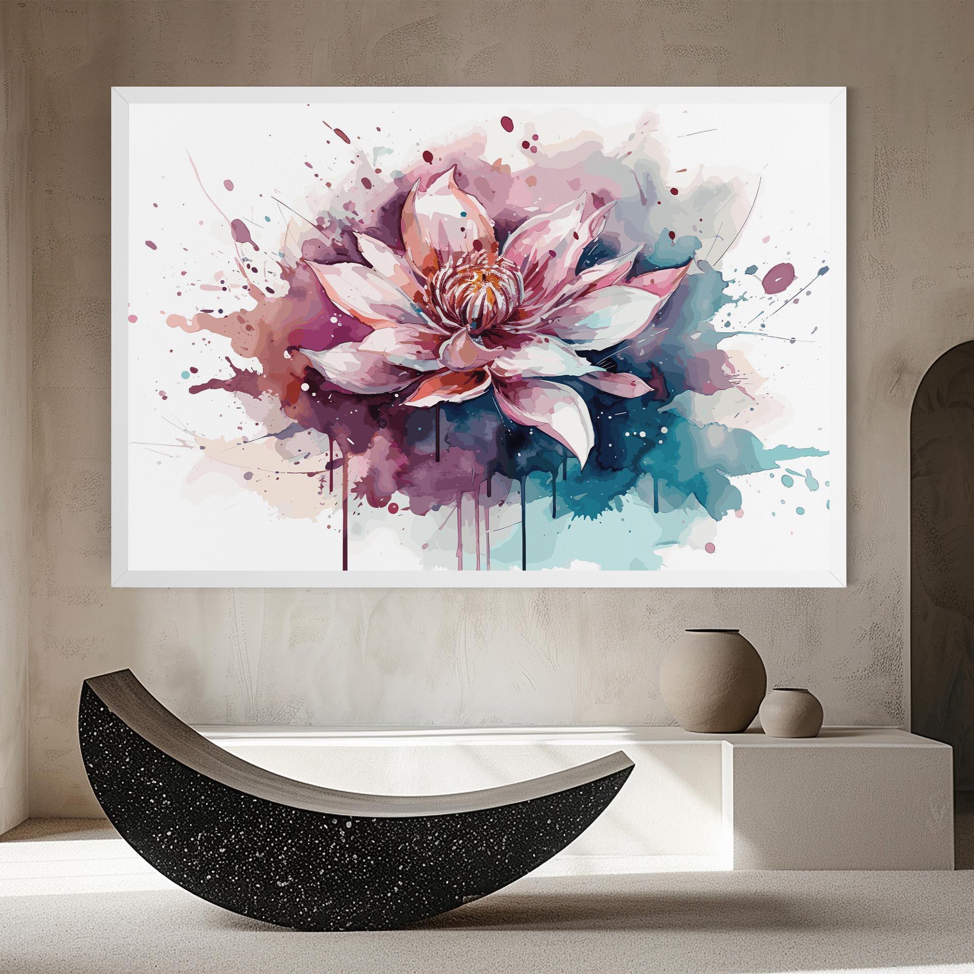 Leinwandbild Pretty Pink Lotus Art mockup 8