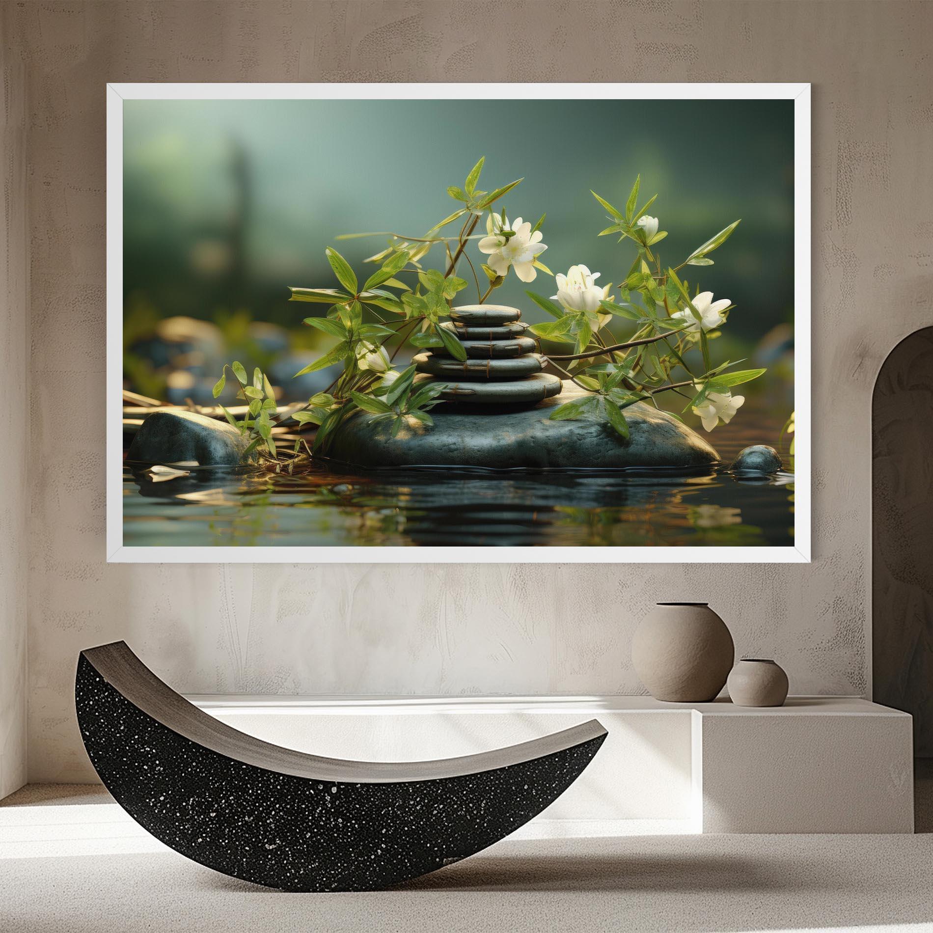 Leinwandbild Rock Garden Pond mockup 8
