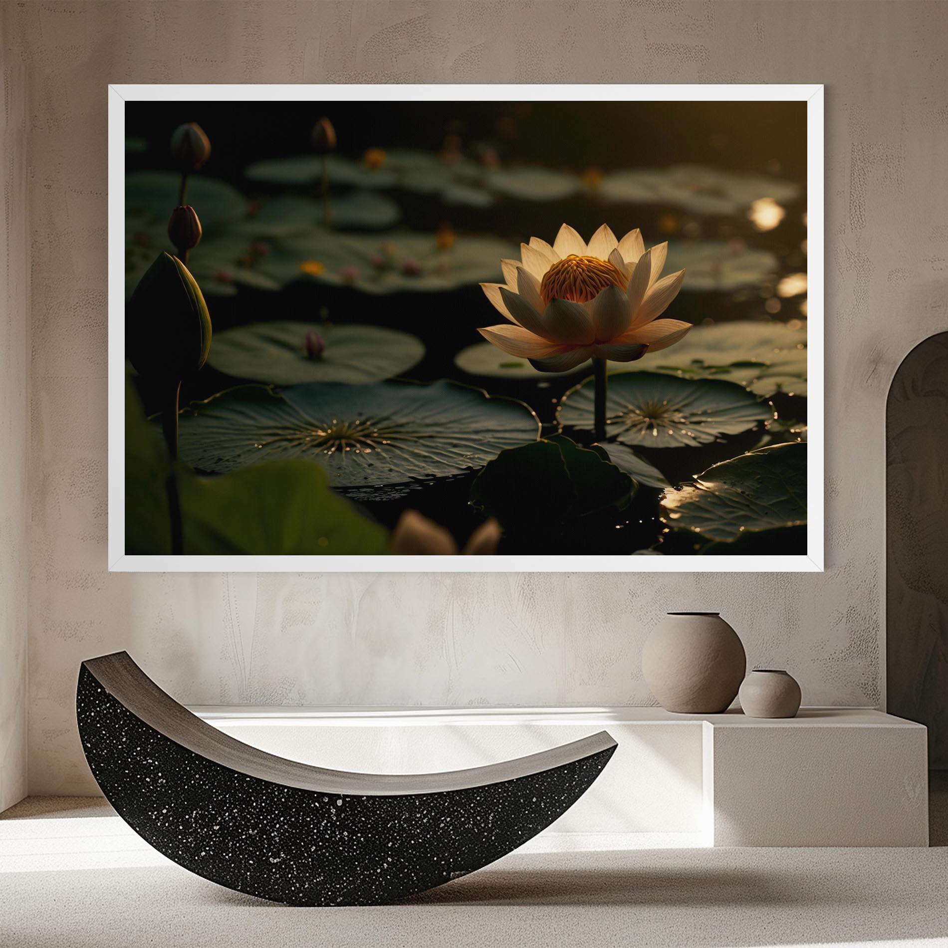 Leinwandbild Shot Beautiful Lotus mockup 8