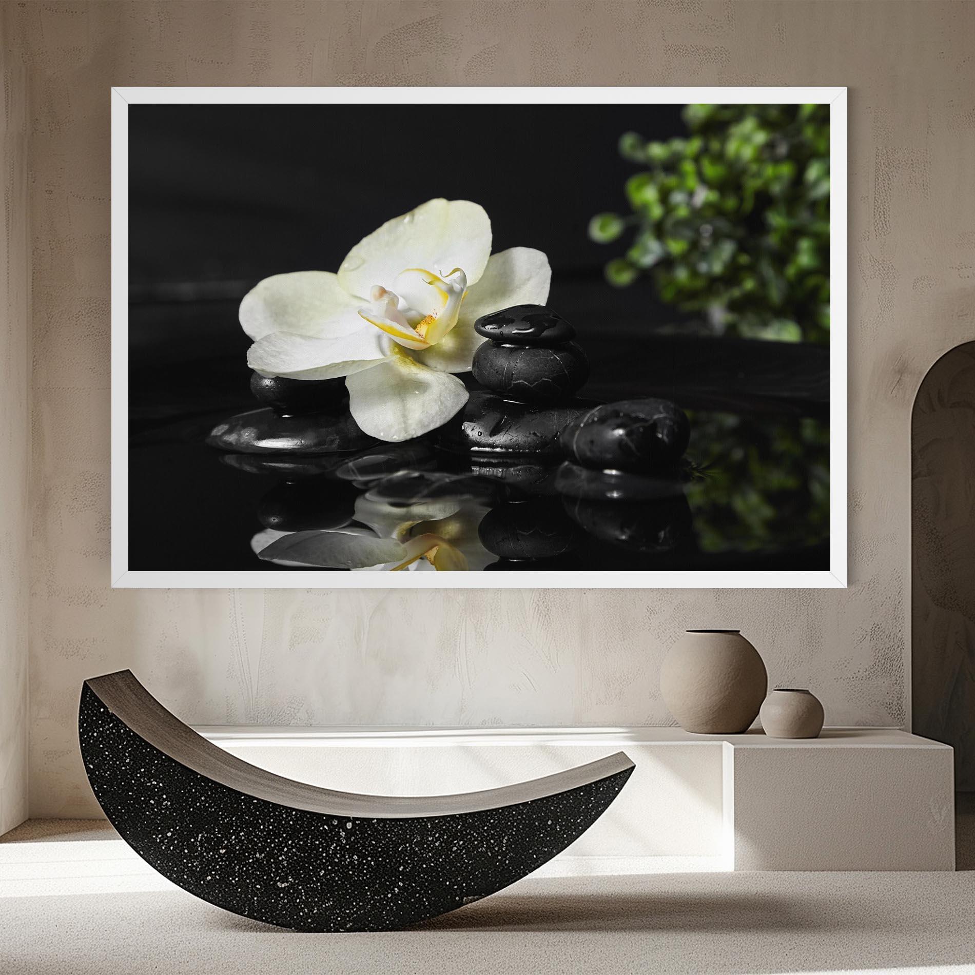 Leinwandbild White Spa Flower mockup 8