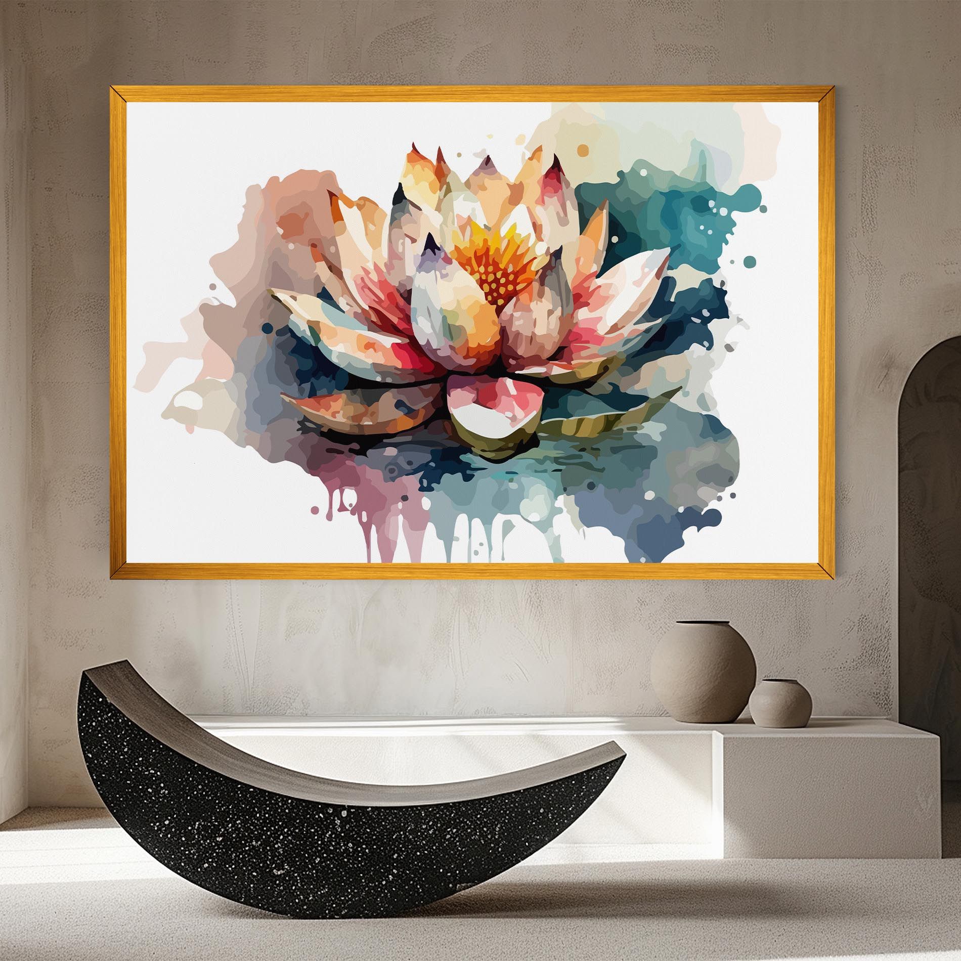 Colorful Lotus Art mockup 8
