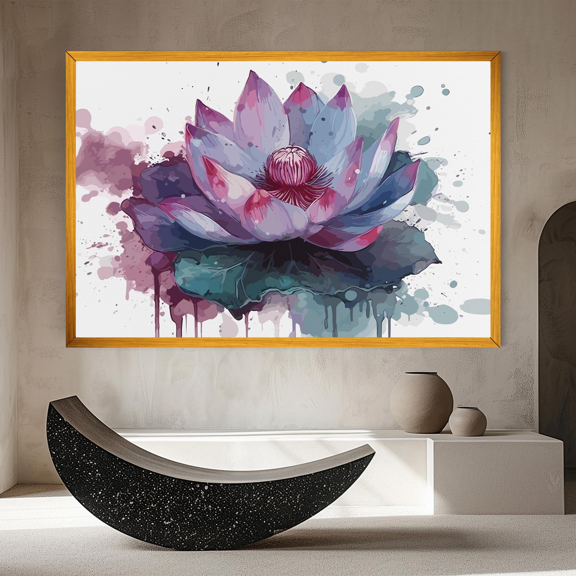 Leinwandbild Green Purple Lotus mockup 8
