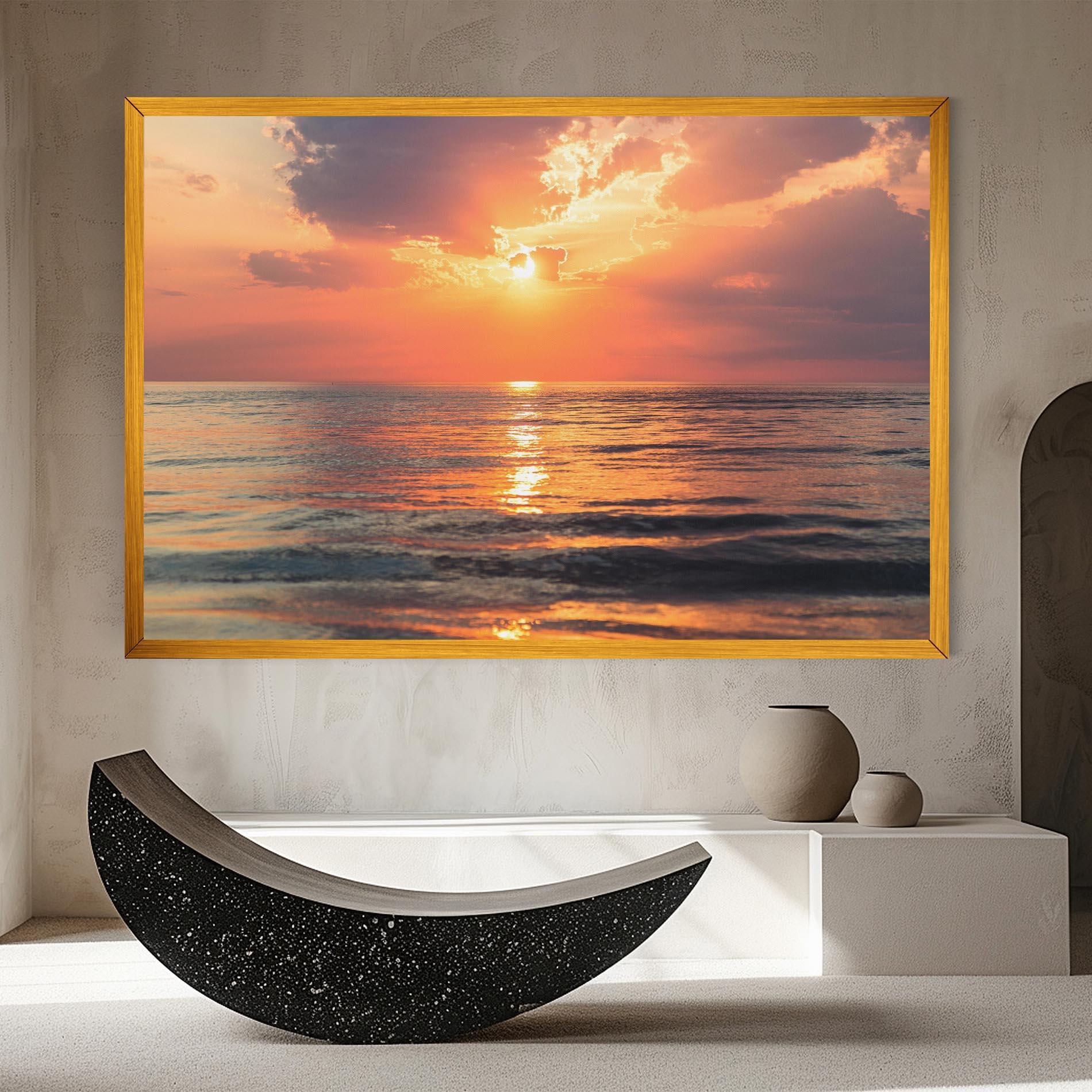 Leinwandbild Orange Sunrise Cloud mockup 8
