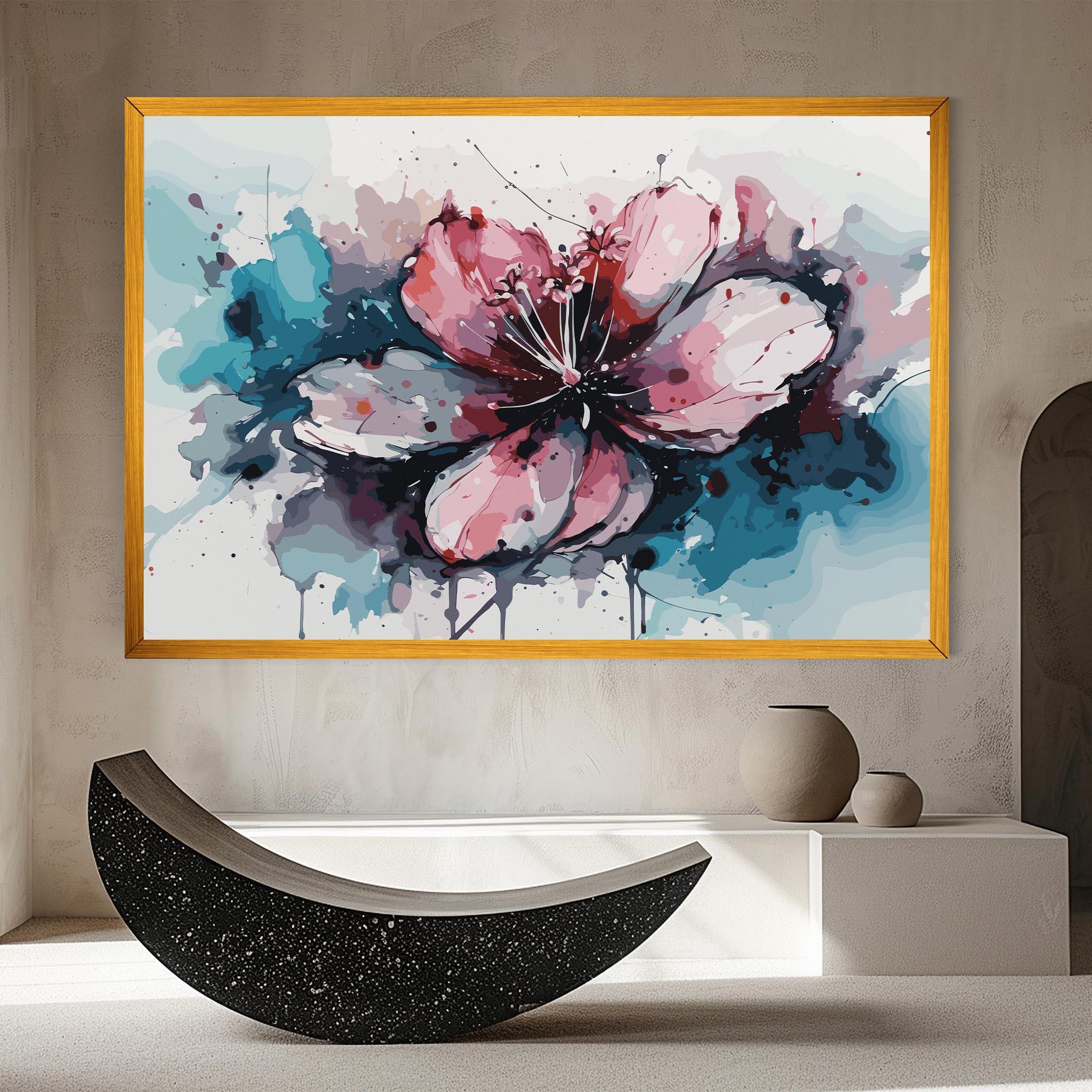 Leinwandbild Pink Blue Nature mockup 8