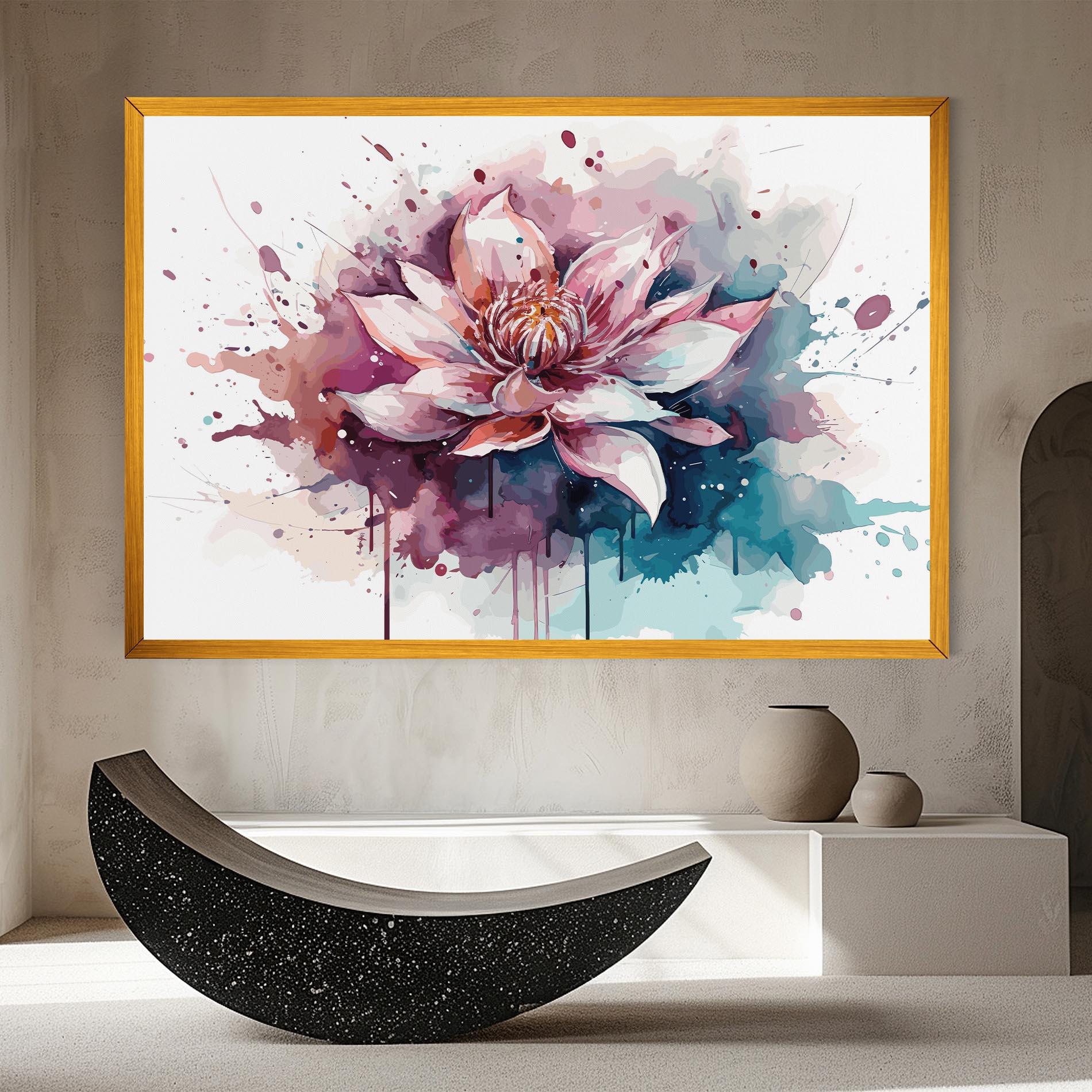 Leinwandbild Pretty Pink Lotus Art mockup 8