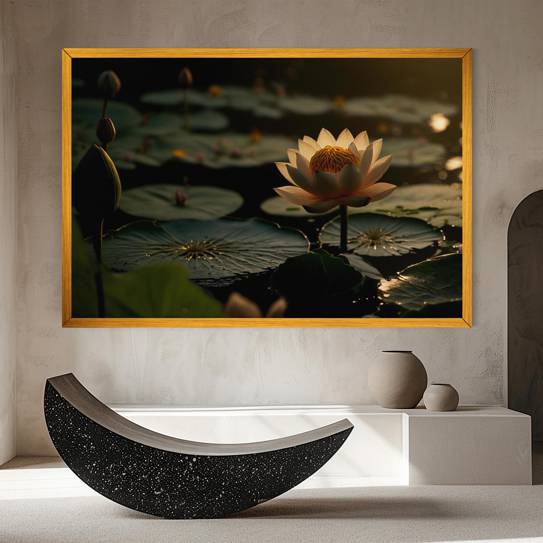 Leinwandbild Shot Beautiful Lotus mockup 8