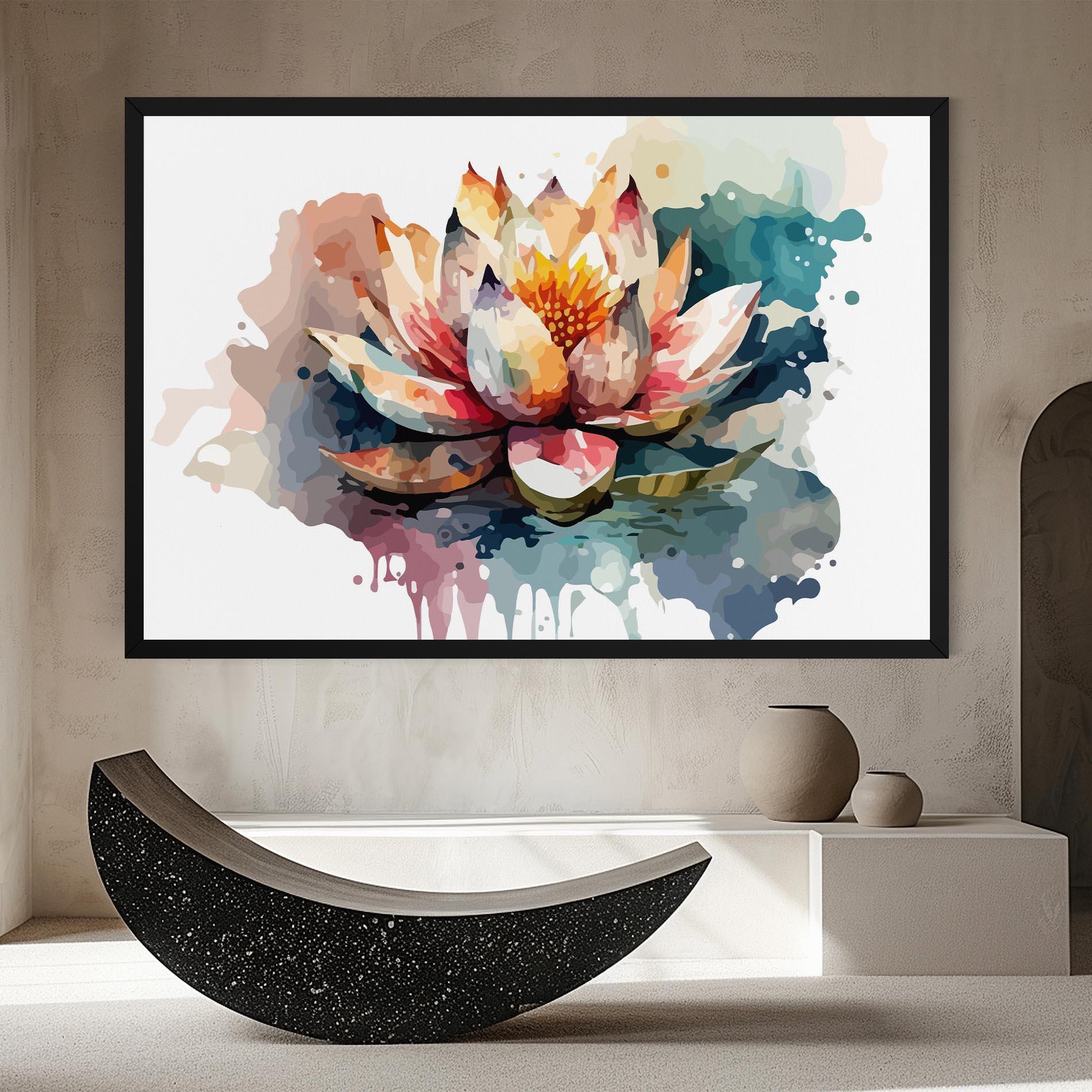 Leinwandbild Colorful Lotus Art mockup 8