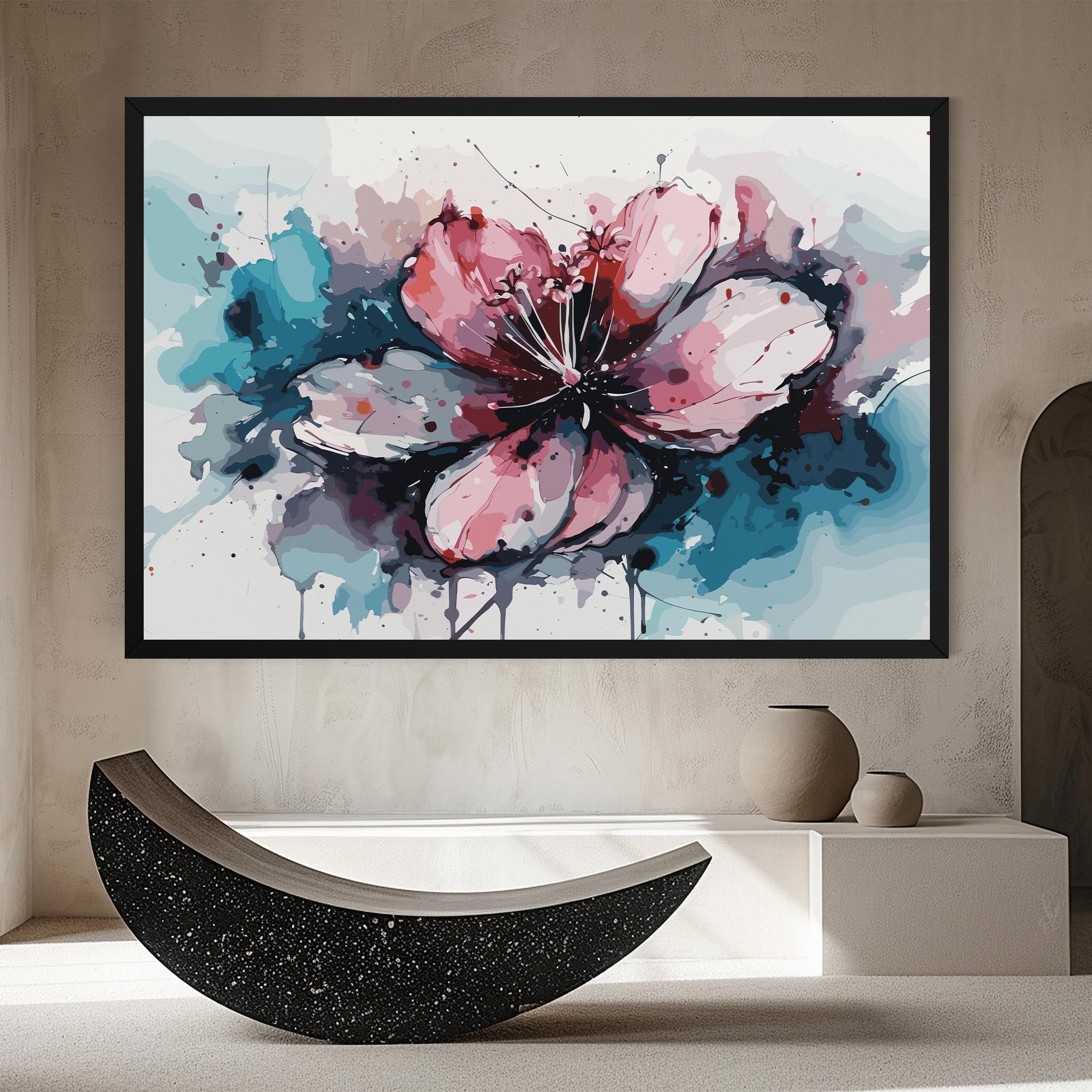 Leinwandbild Pink Blue Nature mockup 8