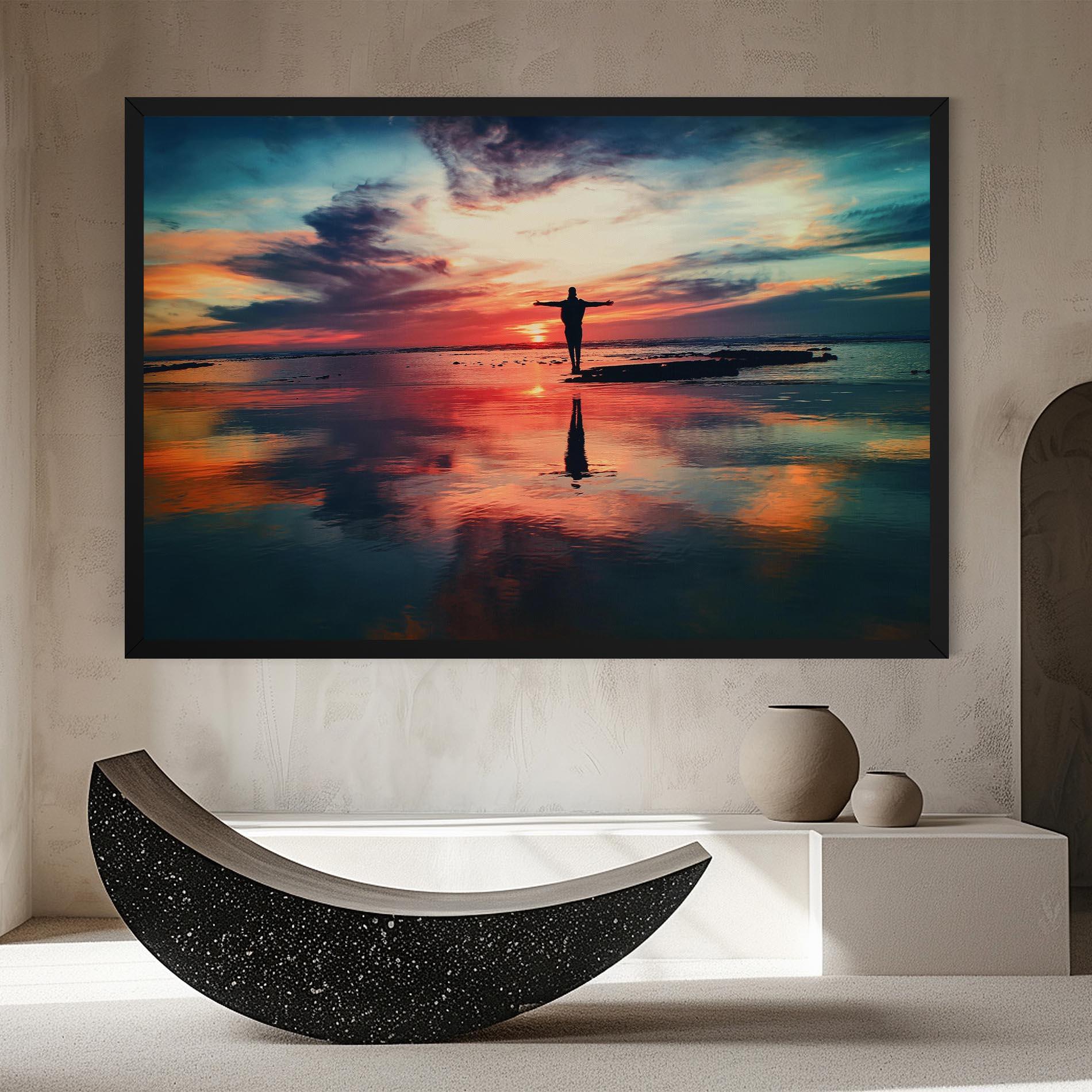 Leinwandbild Pink Purple Sky Man mockup 8