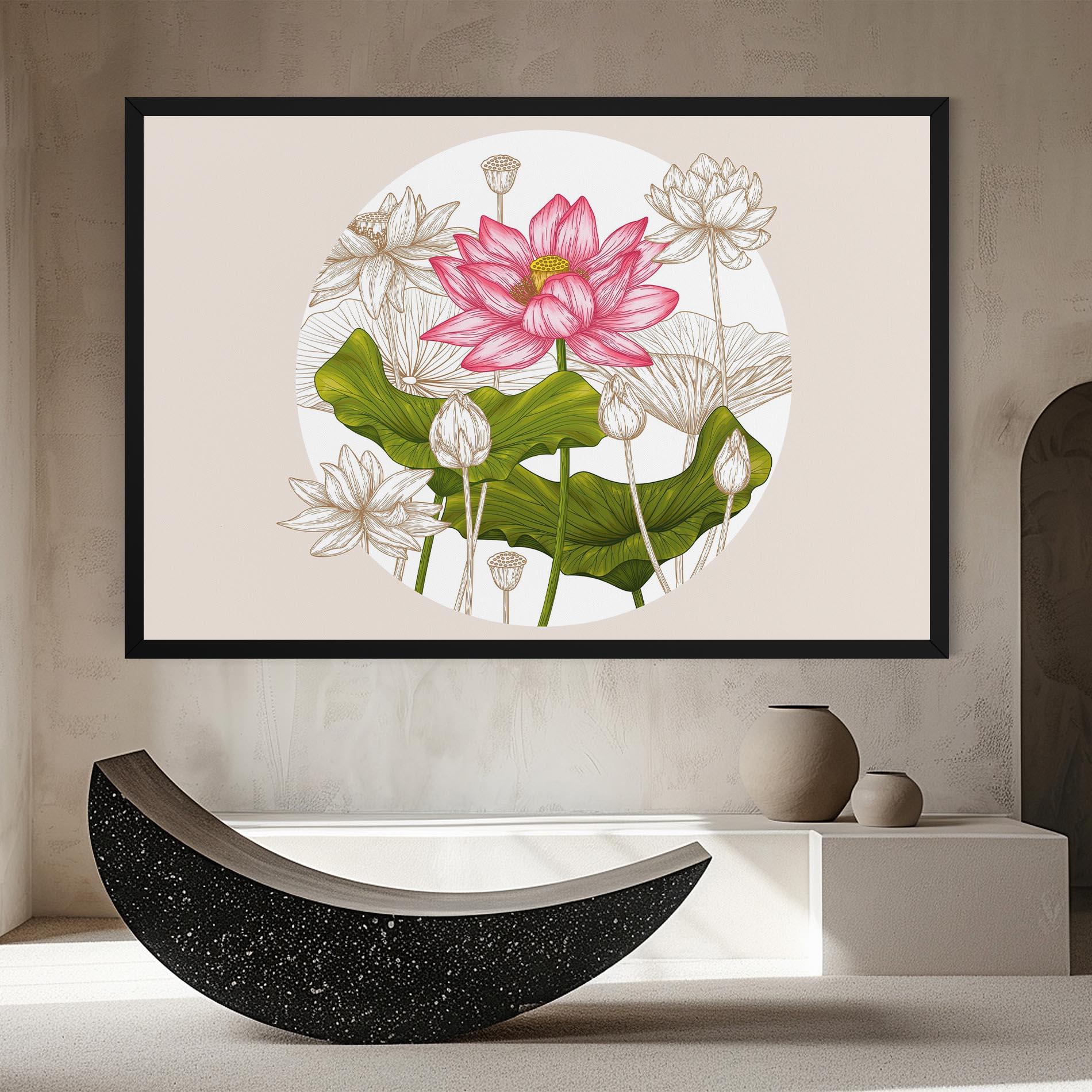 Leinwandbild Pretty Lotus Art mockup 8
