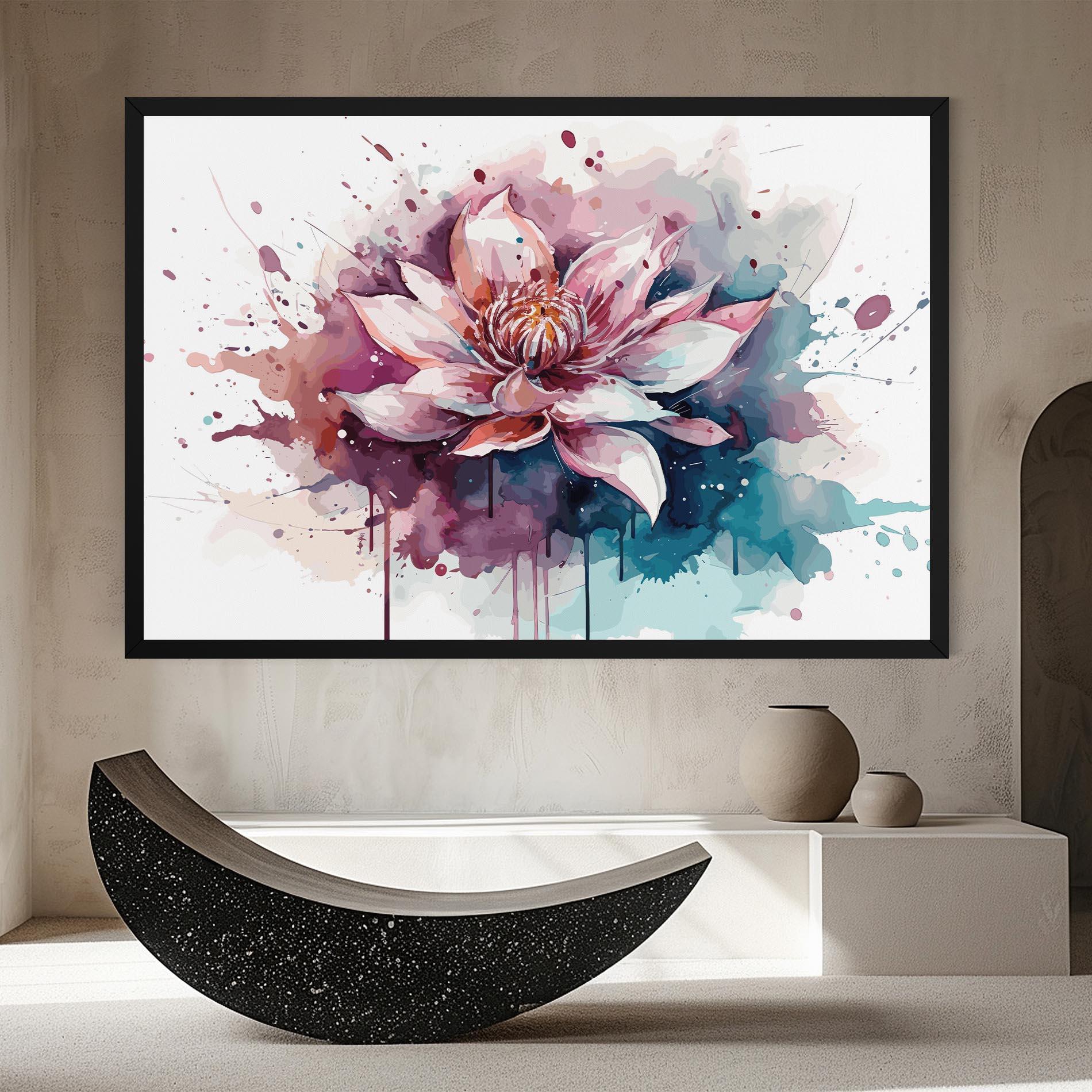 Leinwandbild Pretty Pink Lotus Art mockup 8