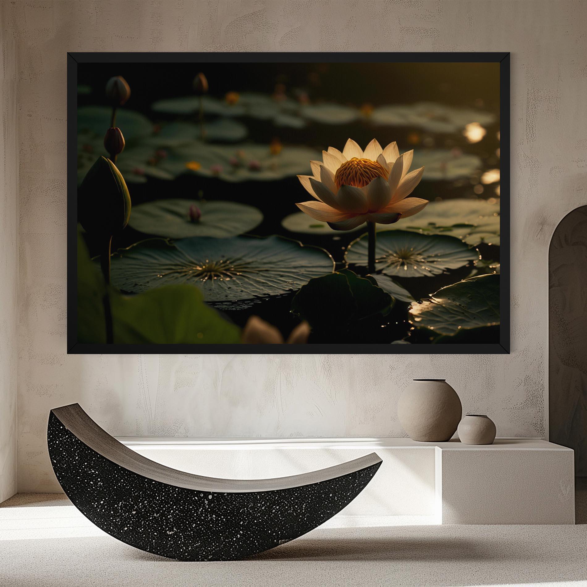 Leinwandbild Shot Beautiful Lotus mockup 8