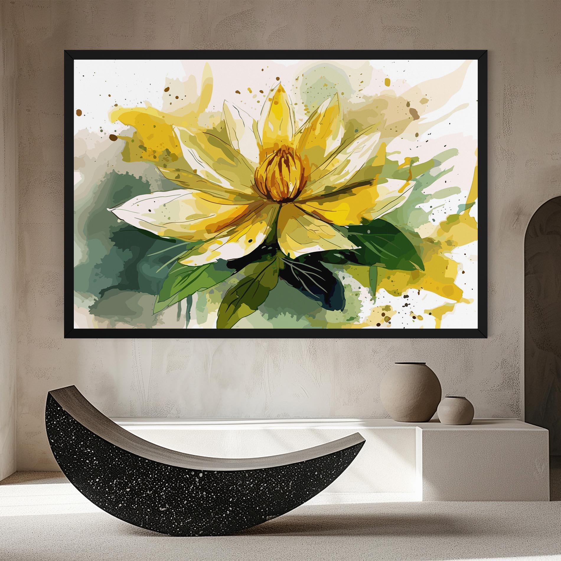 Leinwandbild Yellow Flower Nature mockup 8