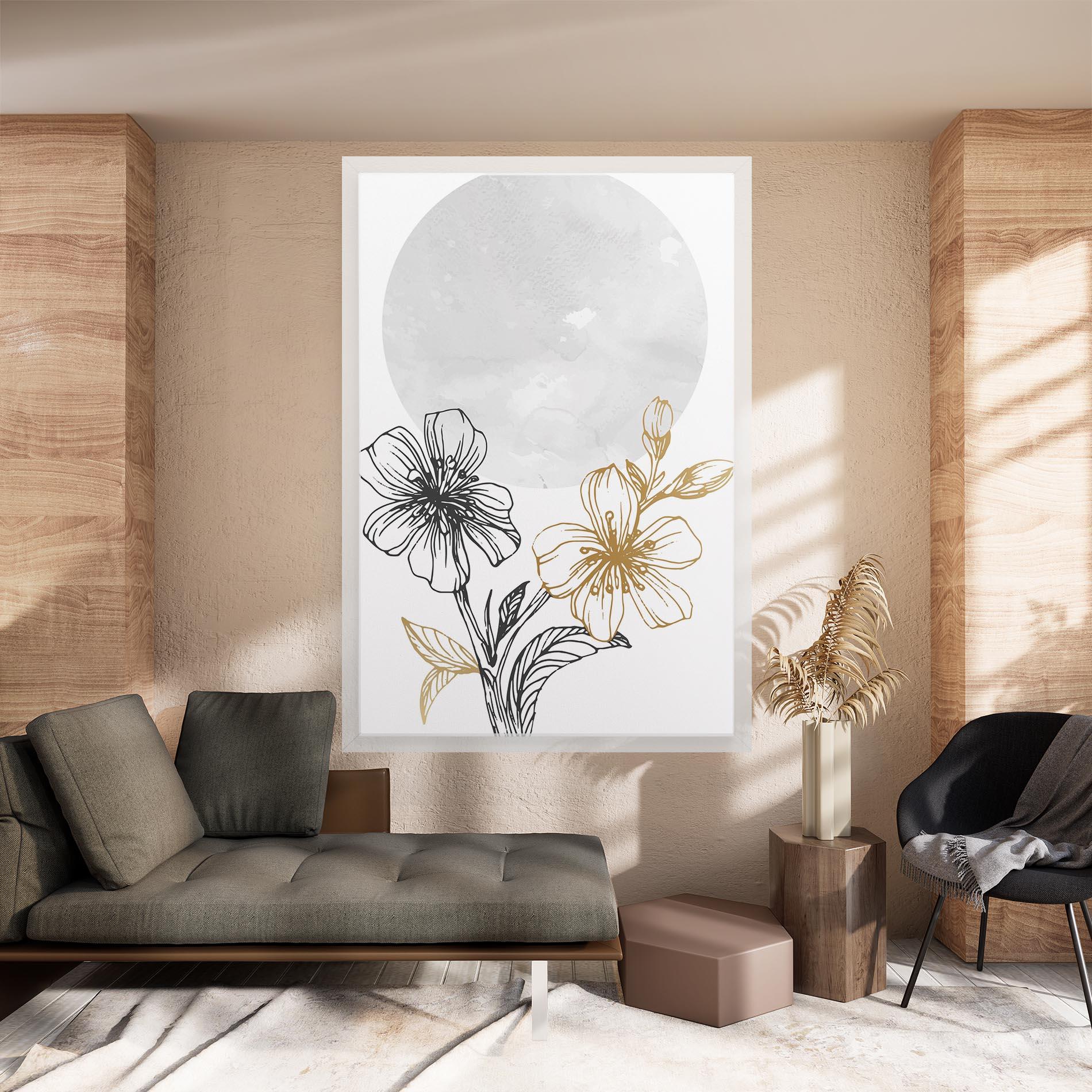 Leinwandbild Grey Moon Flowers mockup 8
