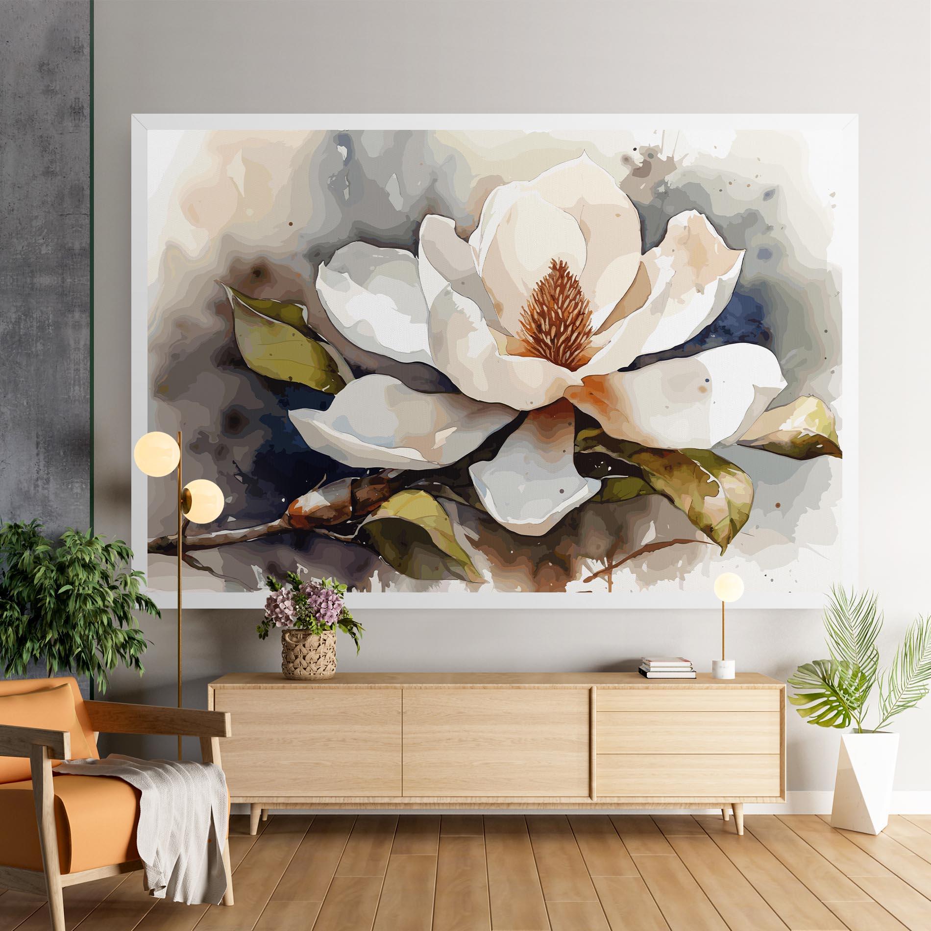 Leinwandbild Cream Nature Flower mockup 9