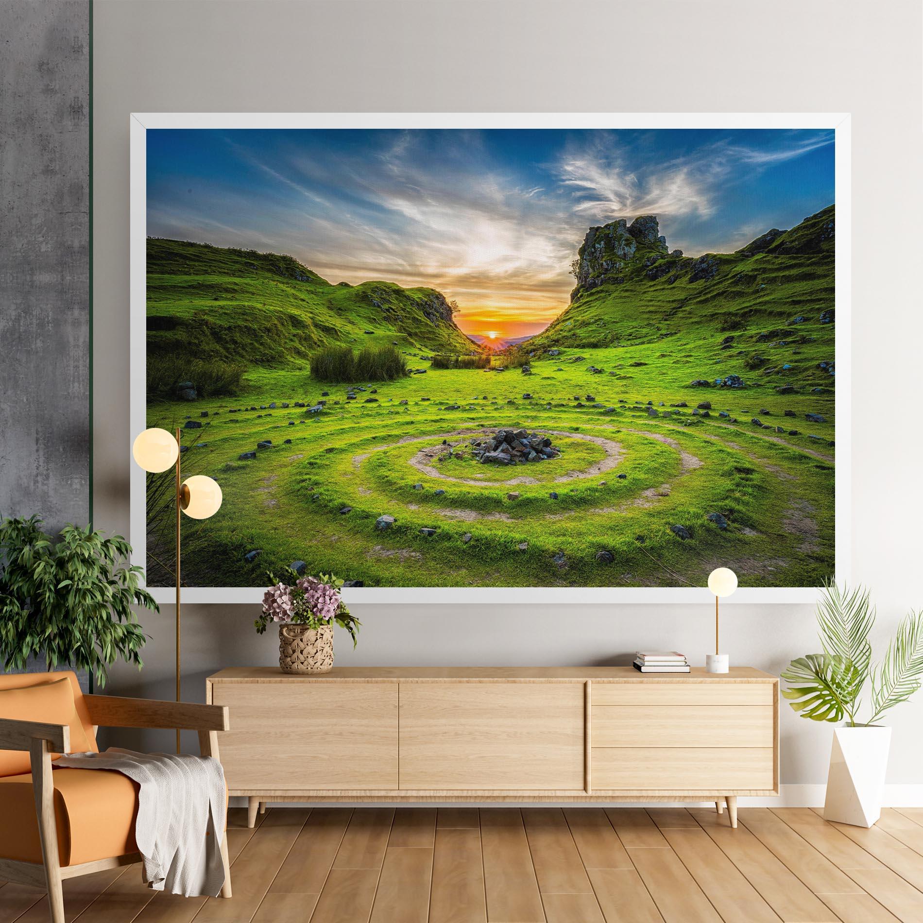 Leinwandbild Green Circle Nature mockup 9
