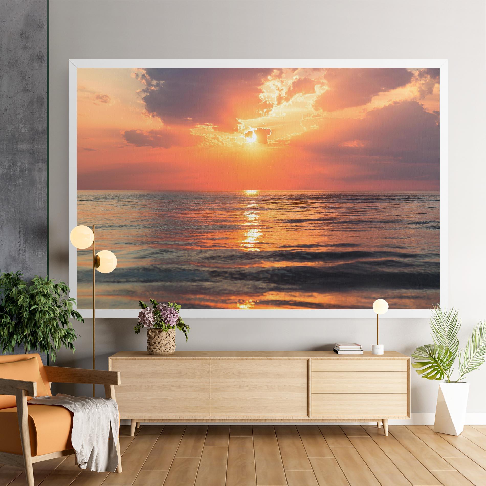 Leinwandbild Orange Sunrise Cloud mockup 9