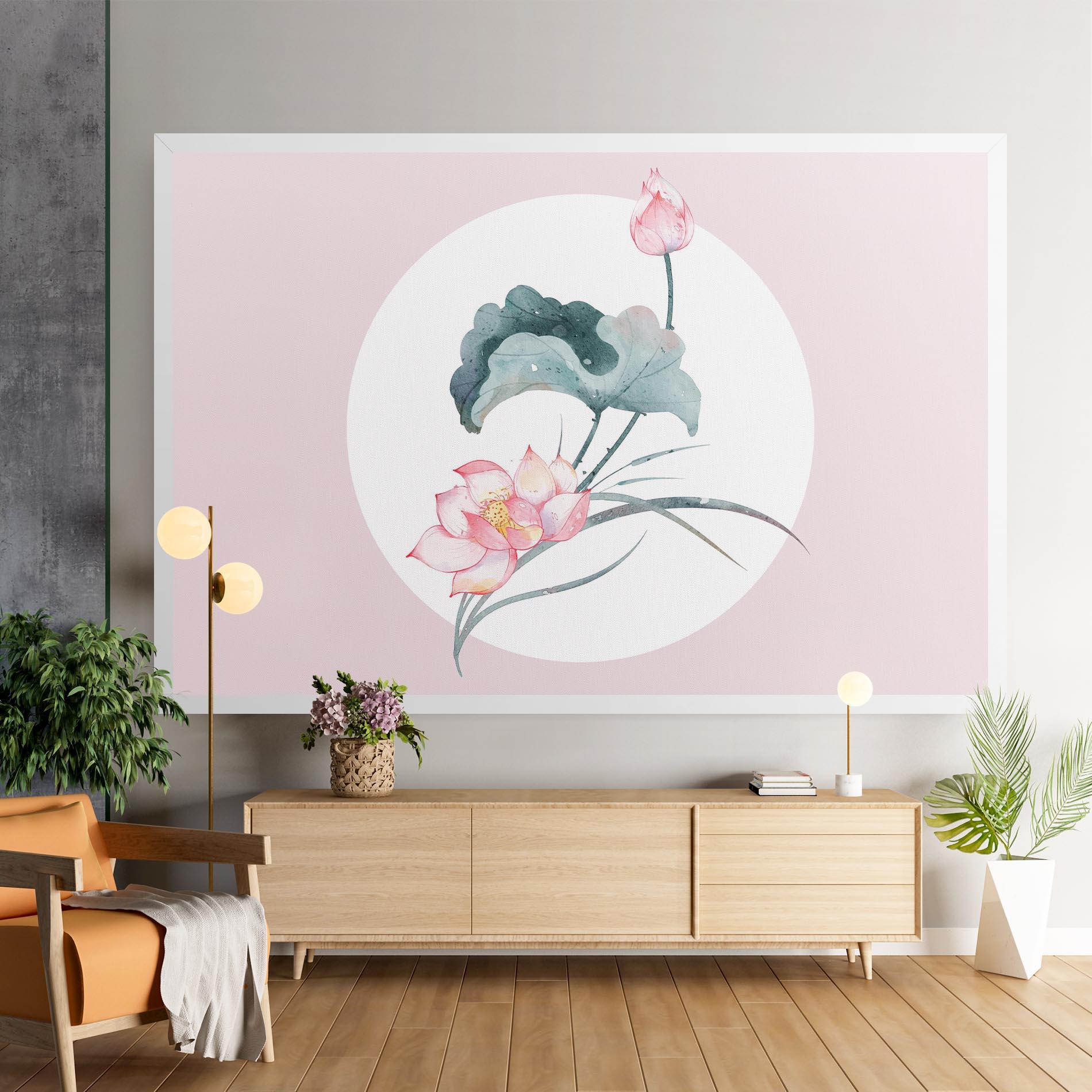 Leinwandbild Pink Pastel Flower mockup 9
