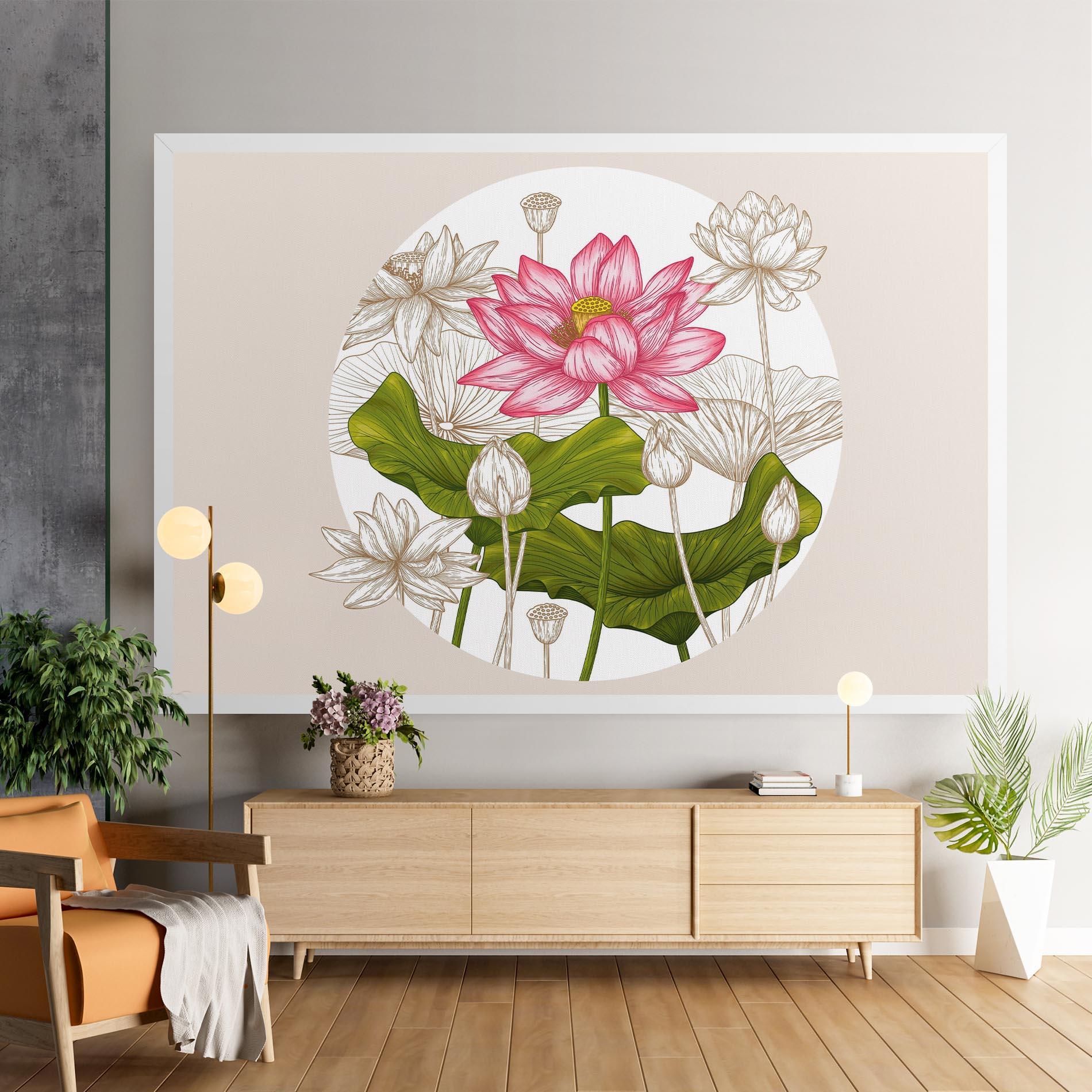 Leinwandbild Pretty Lotus Art mockup 9