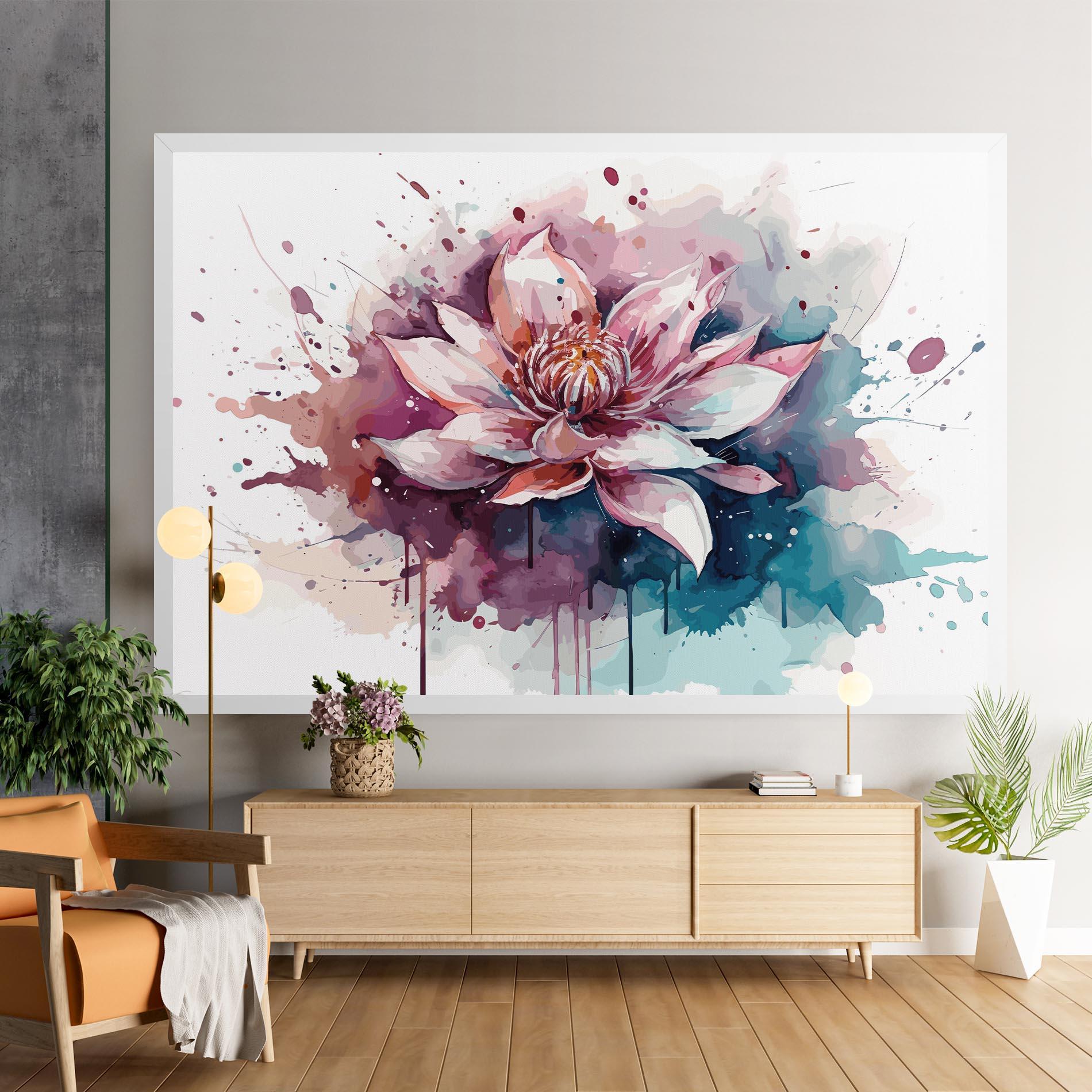 Leinwandbild Pretty Pink Lotus Art mockup 9
