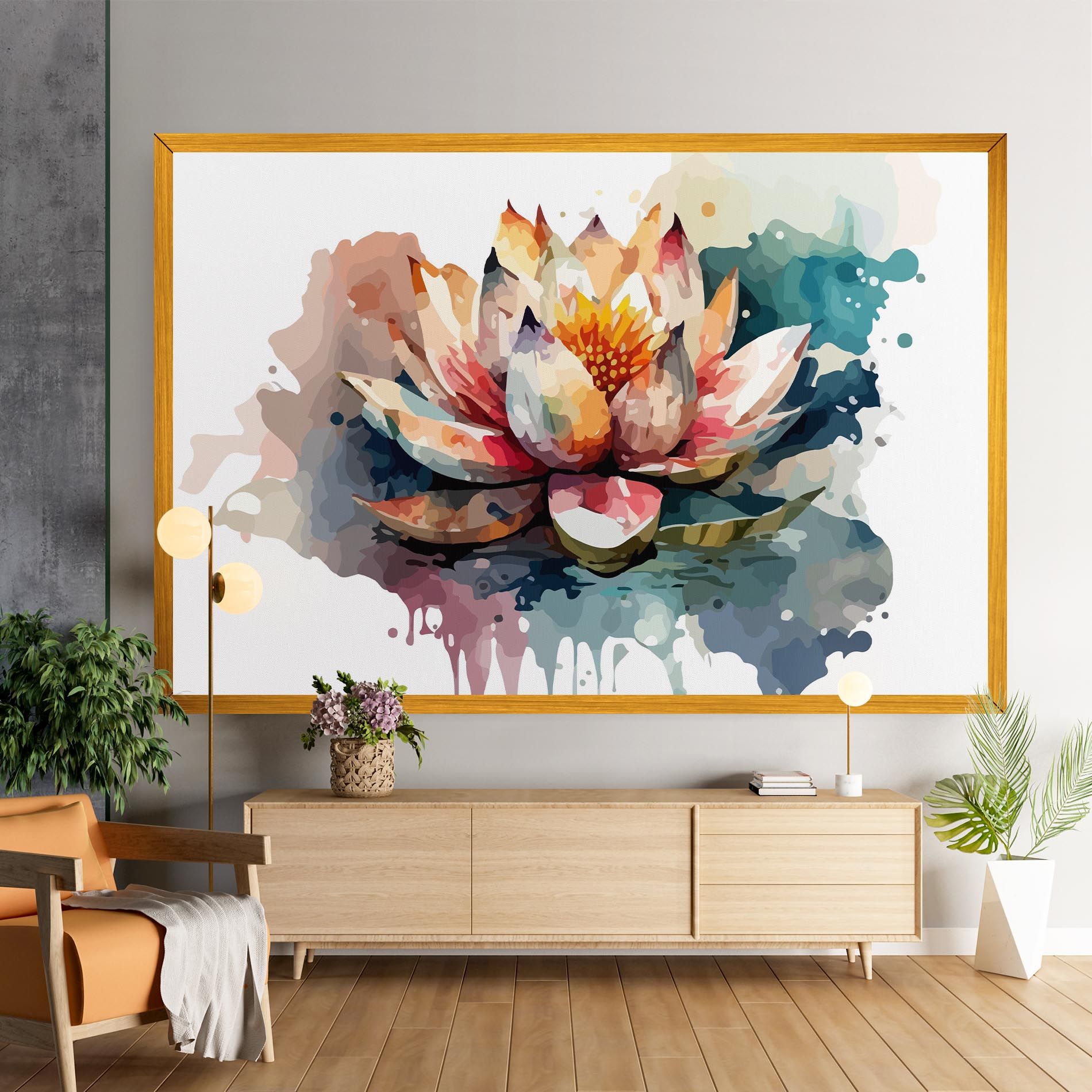 Colorful Lotus Art mockup 9