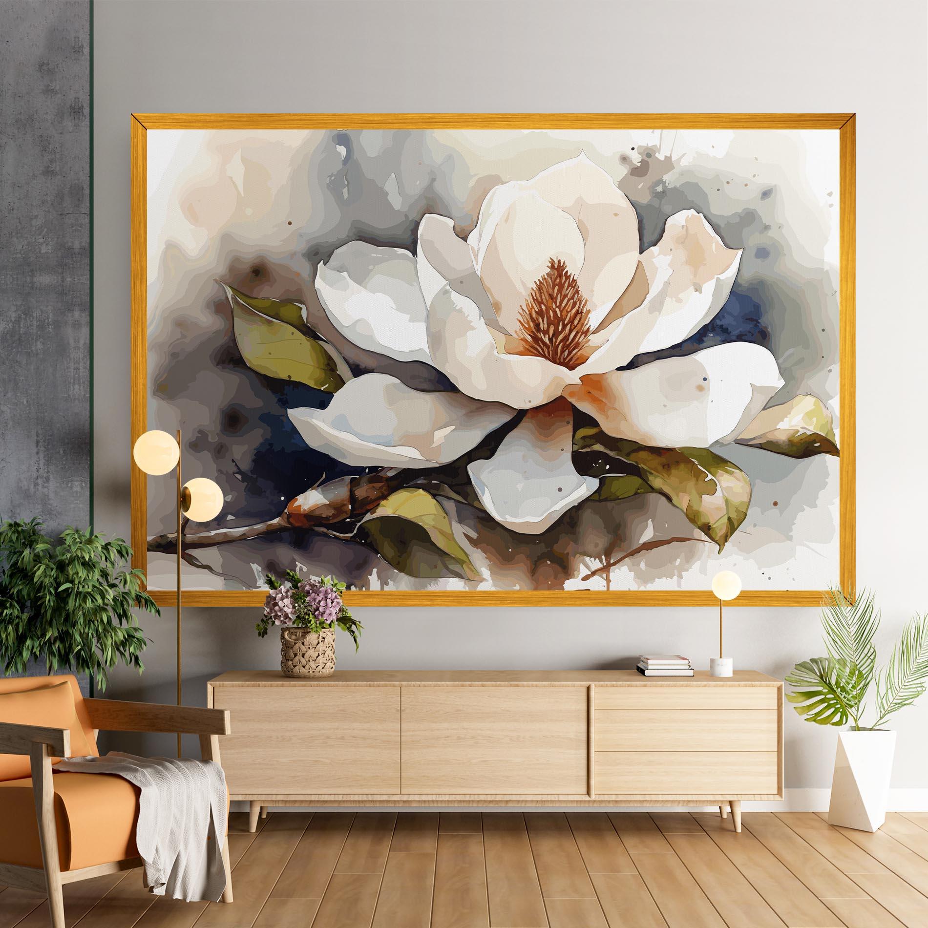 Leinwandbild Cream Nature Flower mockup 9