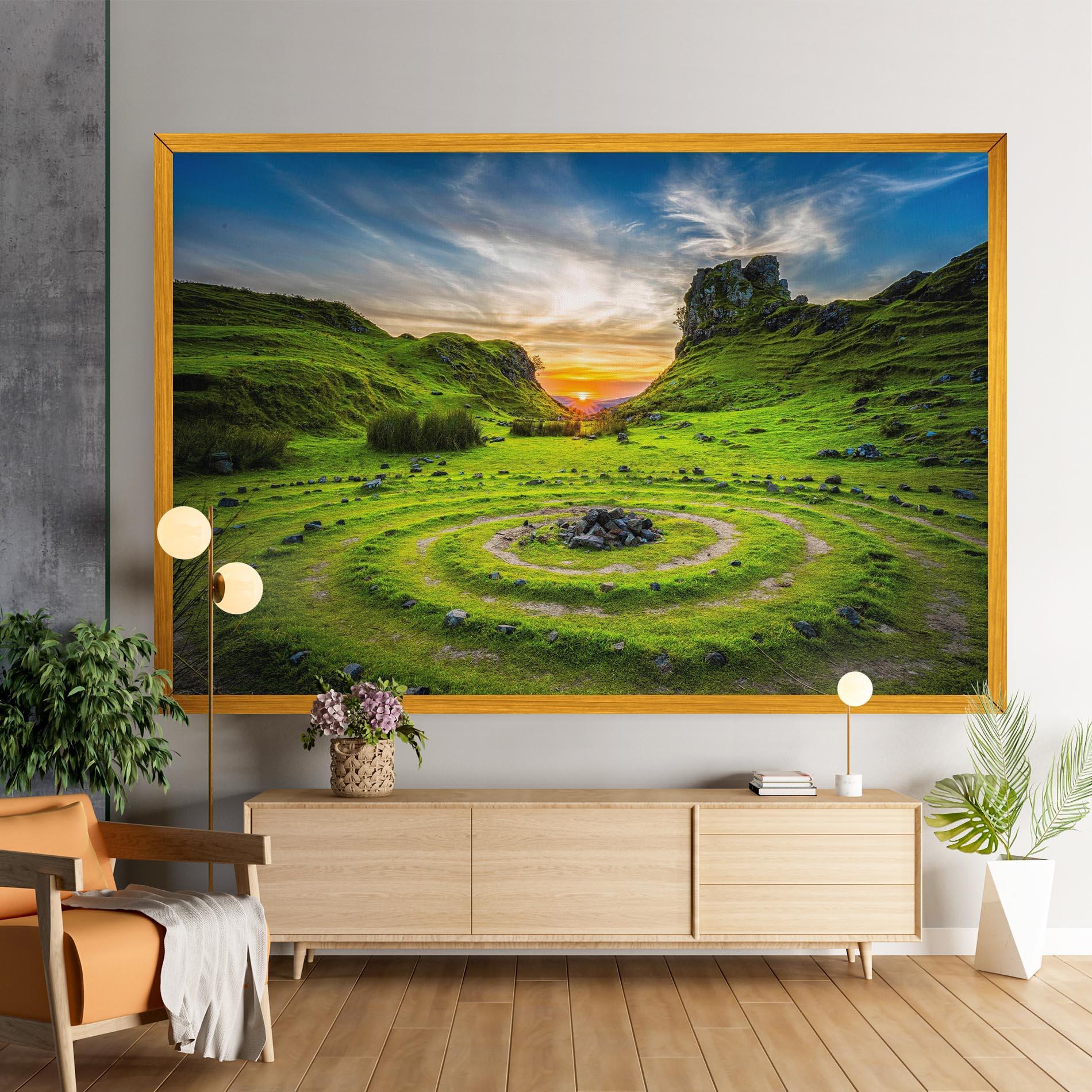 Leinwandbild Green Circle Nature mockup 9