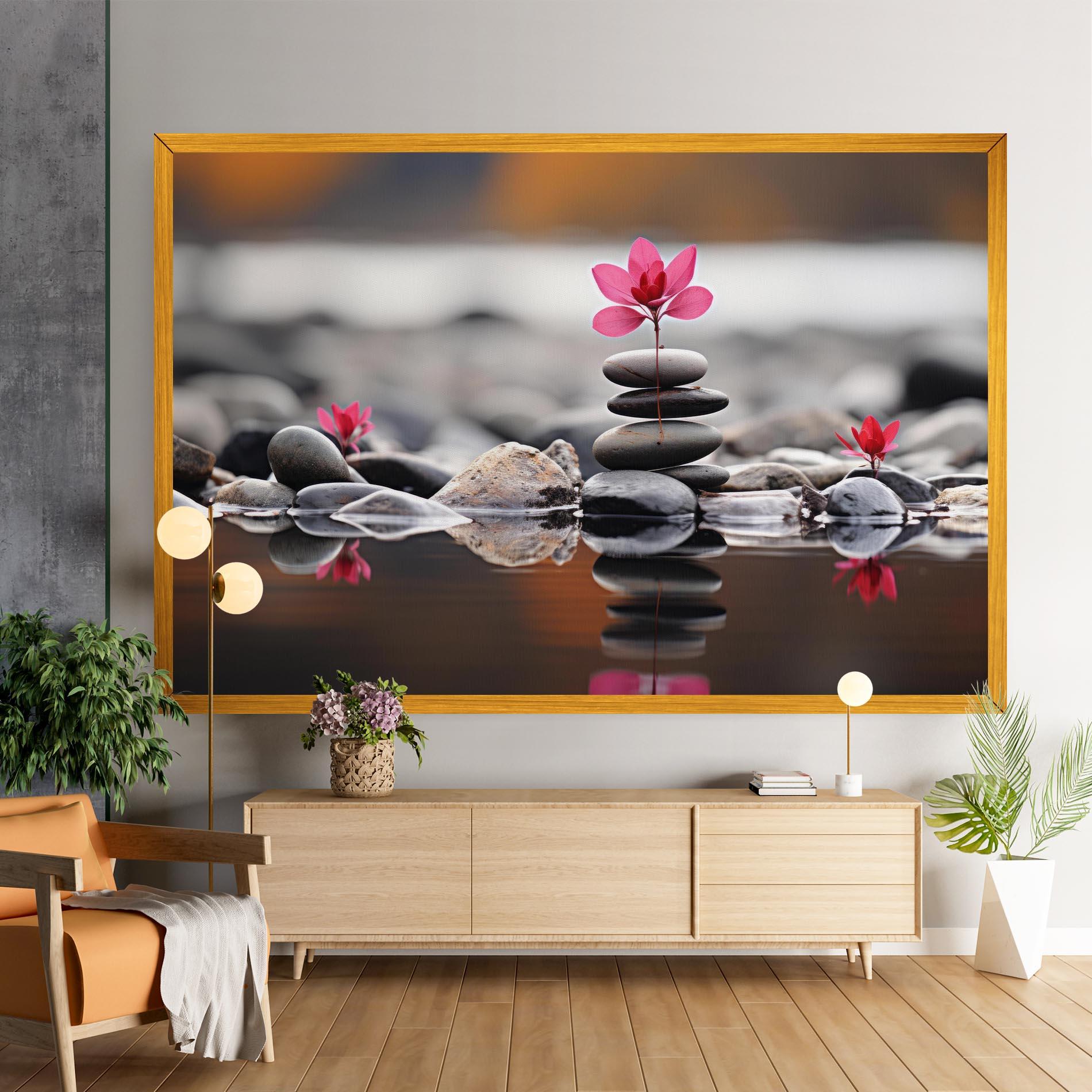 Leinwandbild Grey Rocks Flower mockup 9