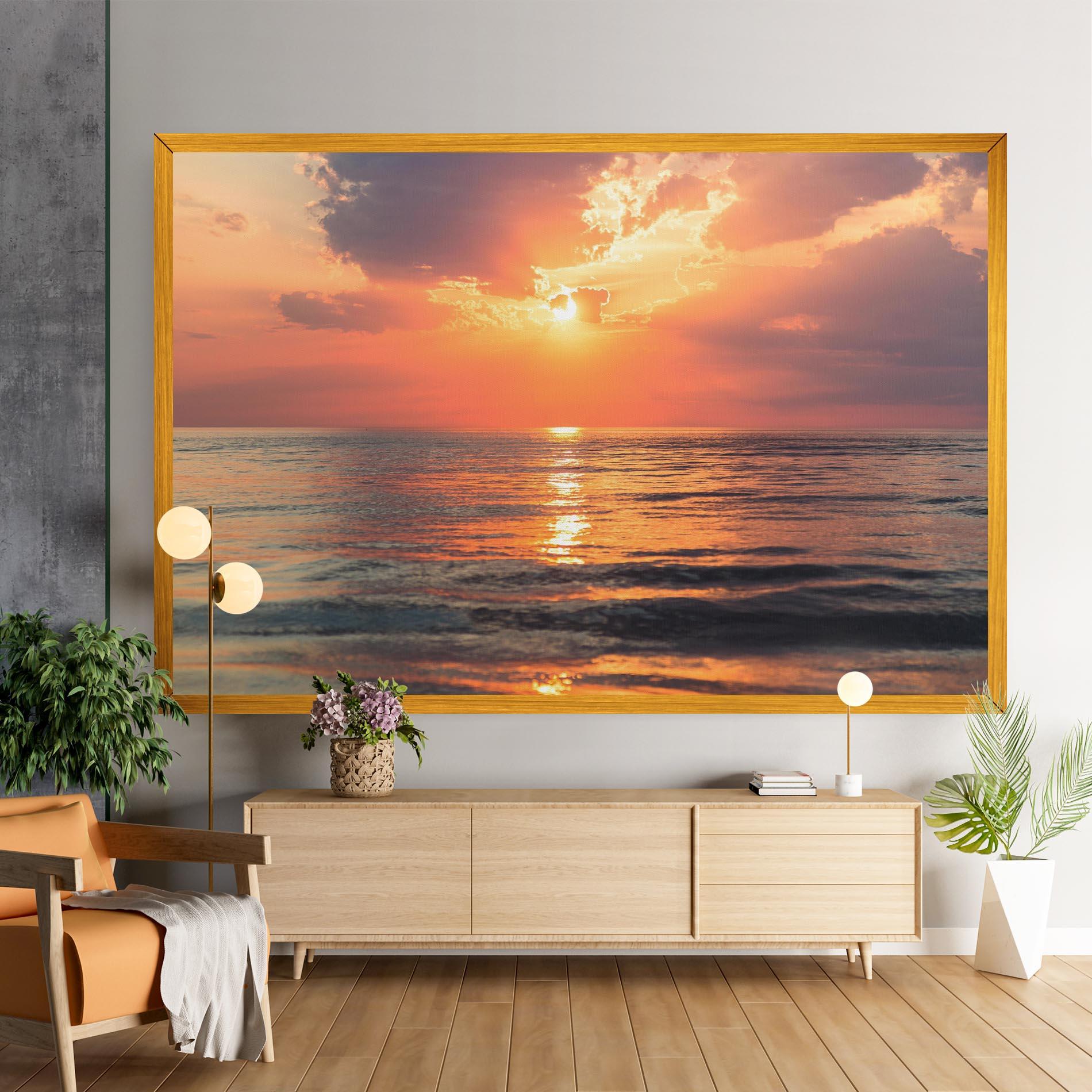 Leinwandbild Orange Sunrise Cloud mockup 9