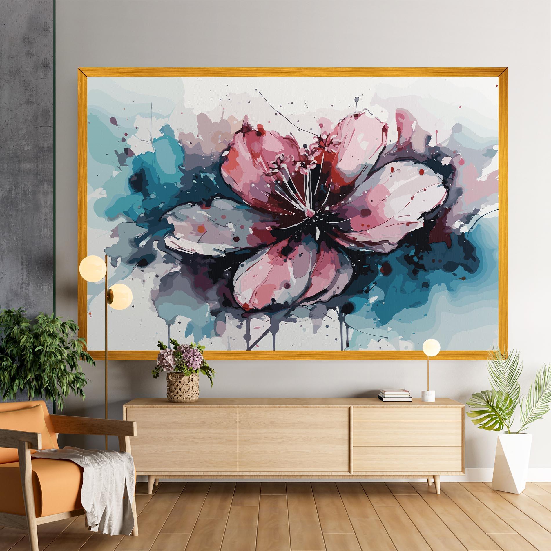 Leinwandbild Pink Blue Nature mockup 9