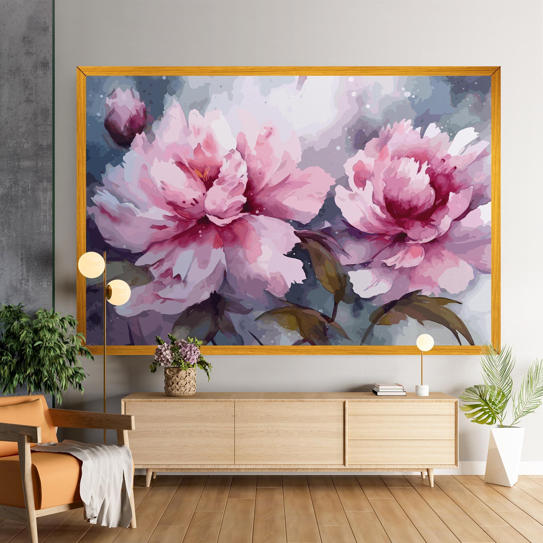 Leinwandbild Pink Nature Flower mockup 9