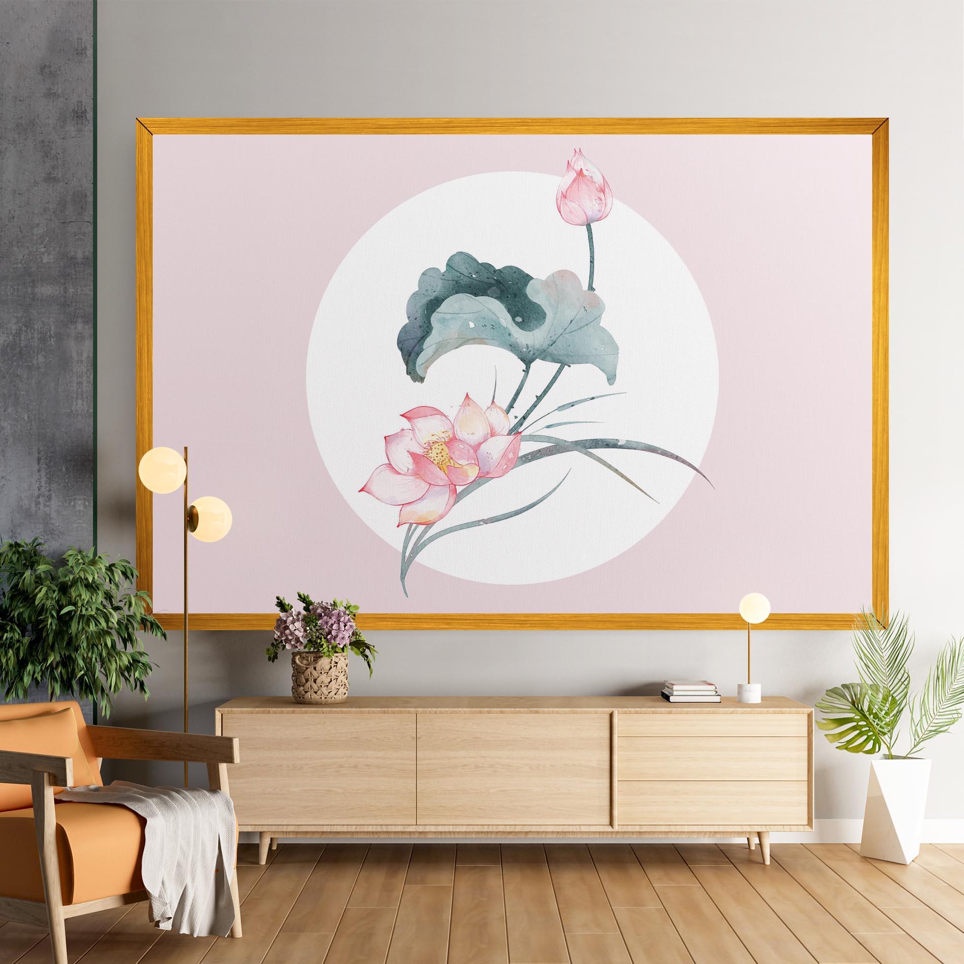 Leinwandbild Pink Pastel Flower mockup 9