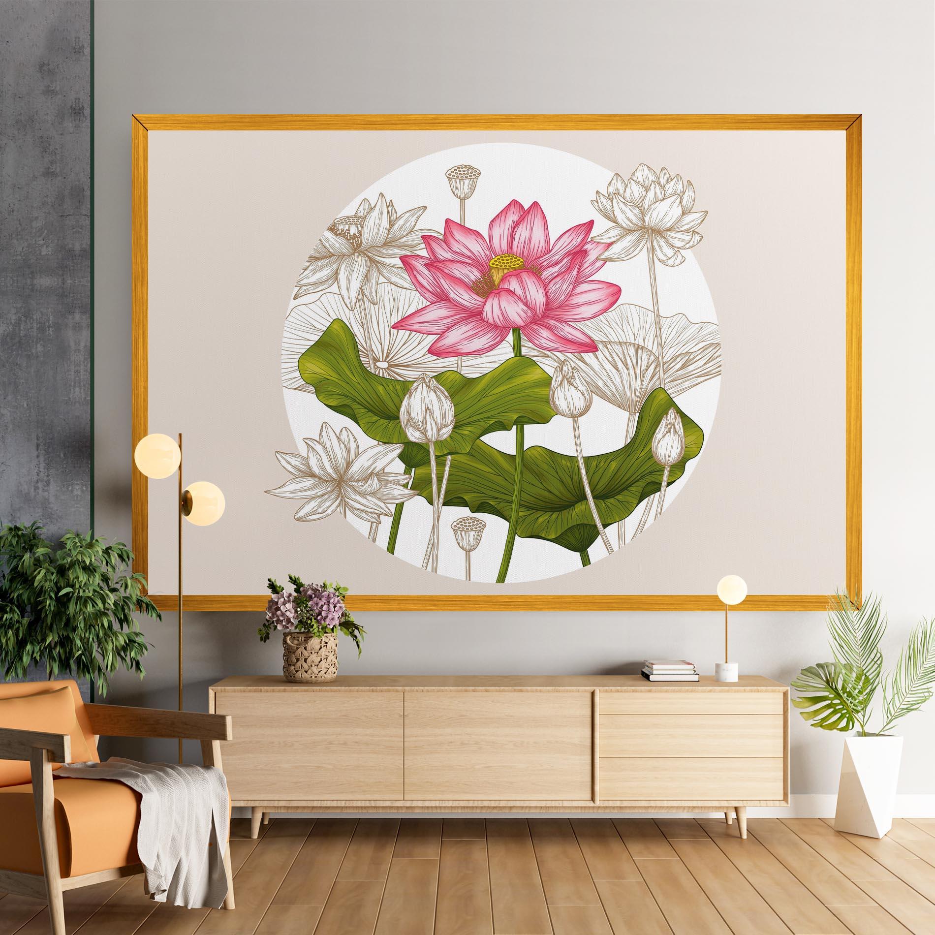 Leinwandbild Pretty Lotus Art mockup 9
