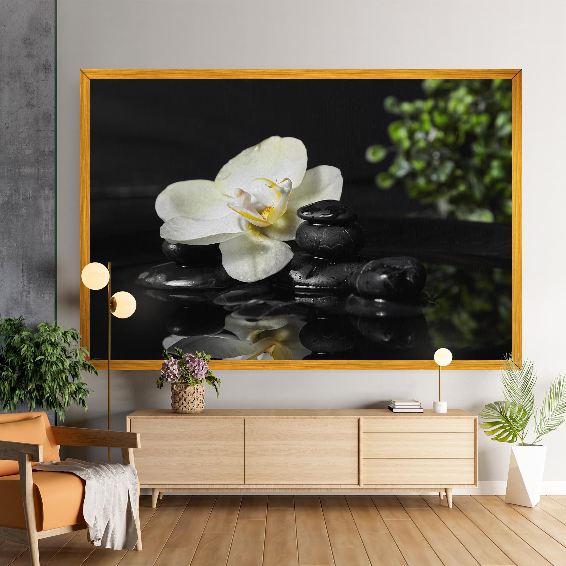 Leinwandbild White Spa Flower mockup 9