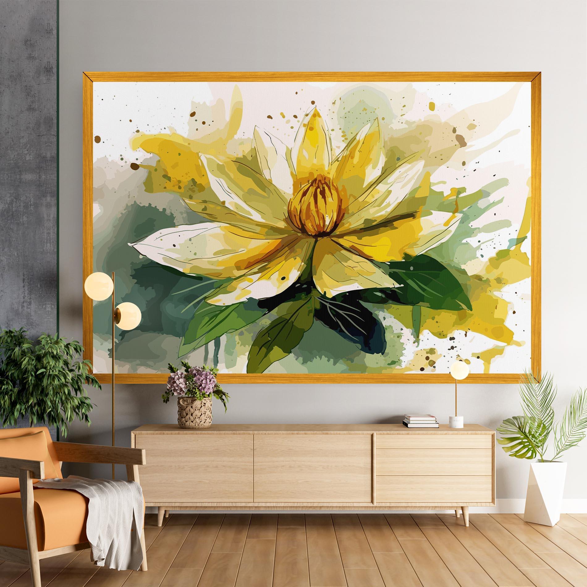 Leinwandbild Yellow Flower Nature mockup 9