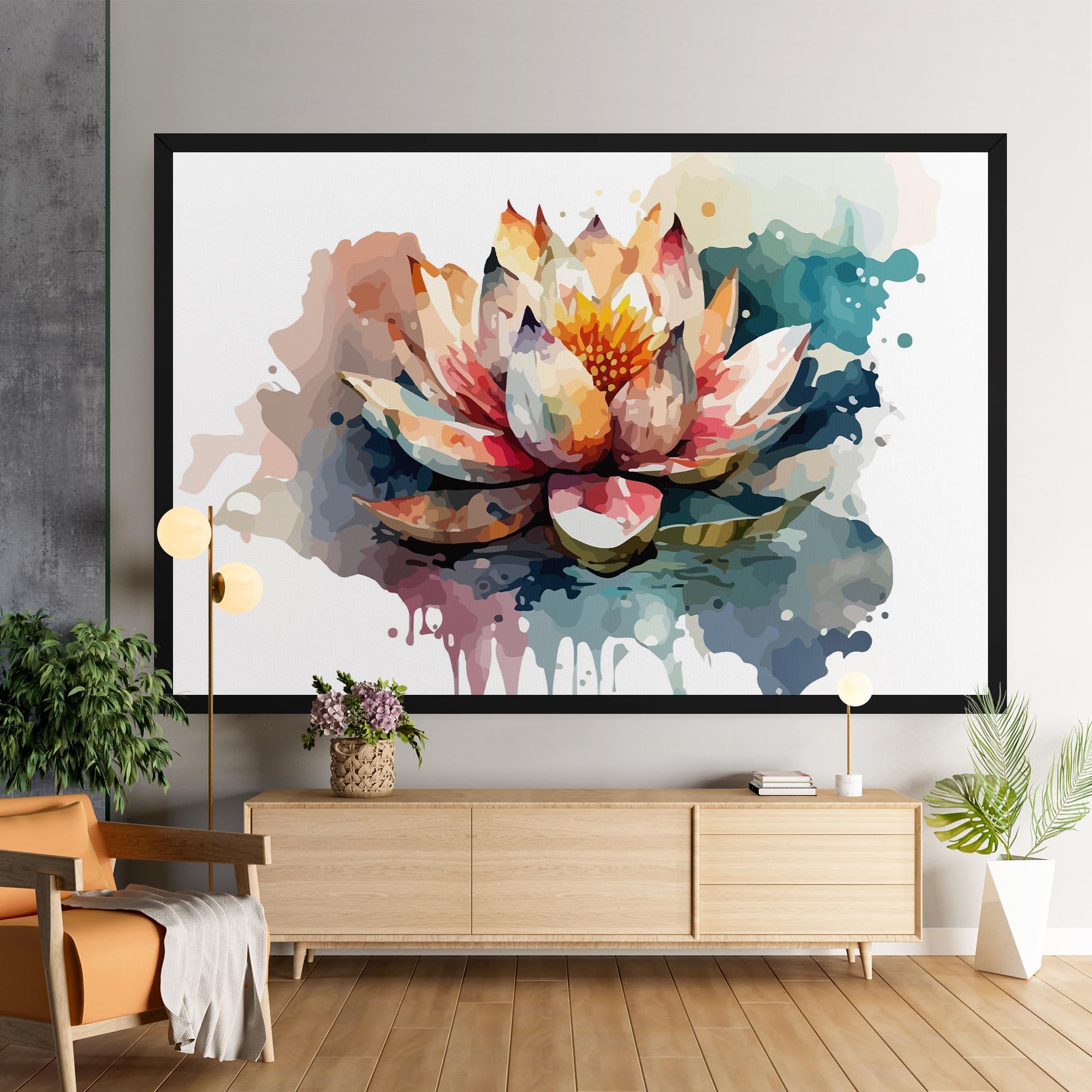 Leinwandbild Colorful Lotus Art mockup 9
