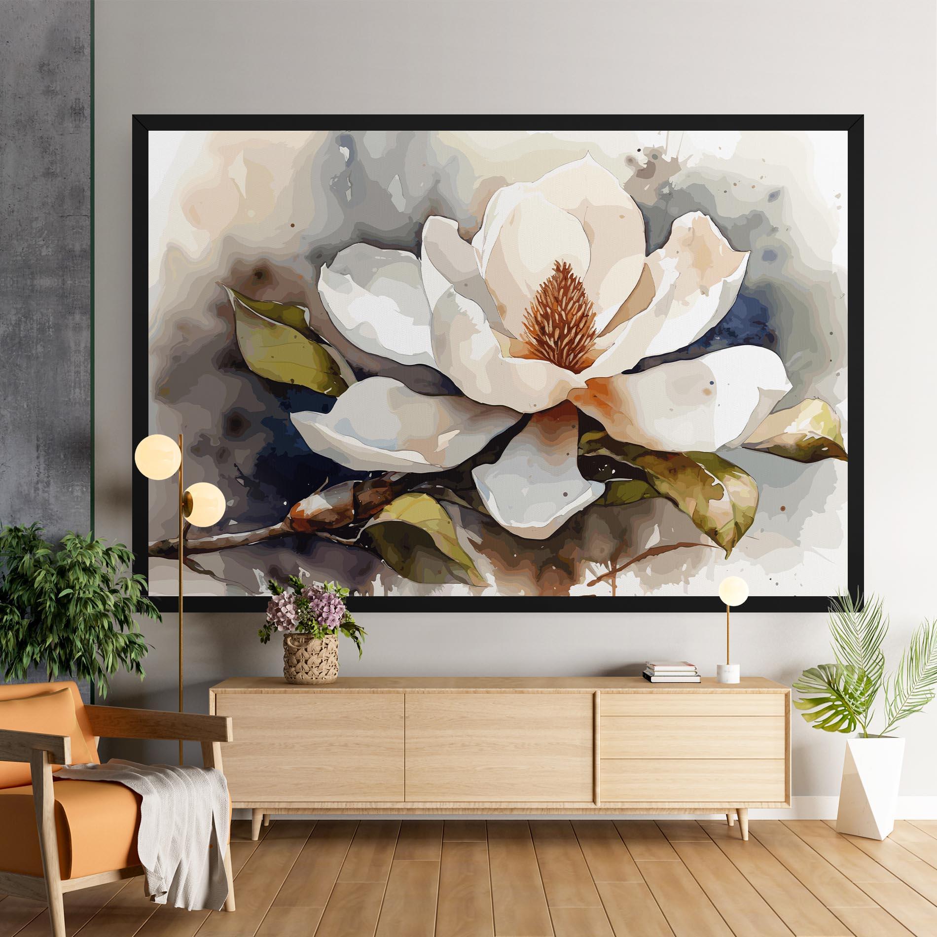 Leinwandbild Cream Nature Flower mockup 9