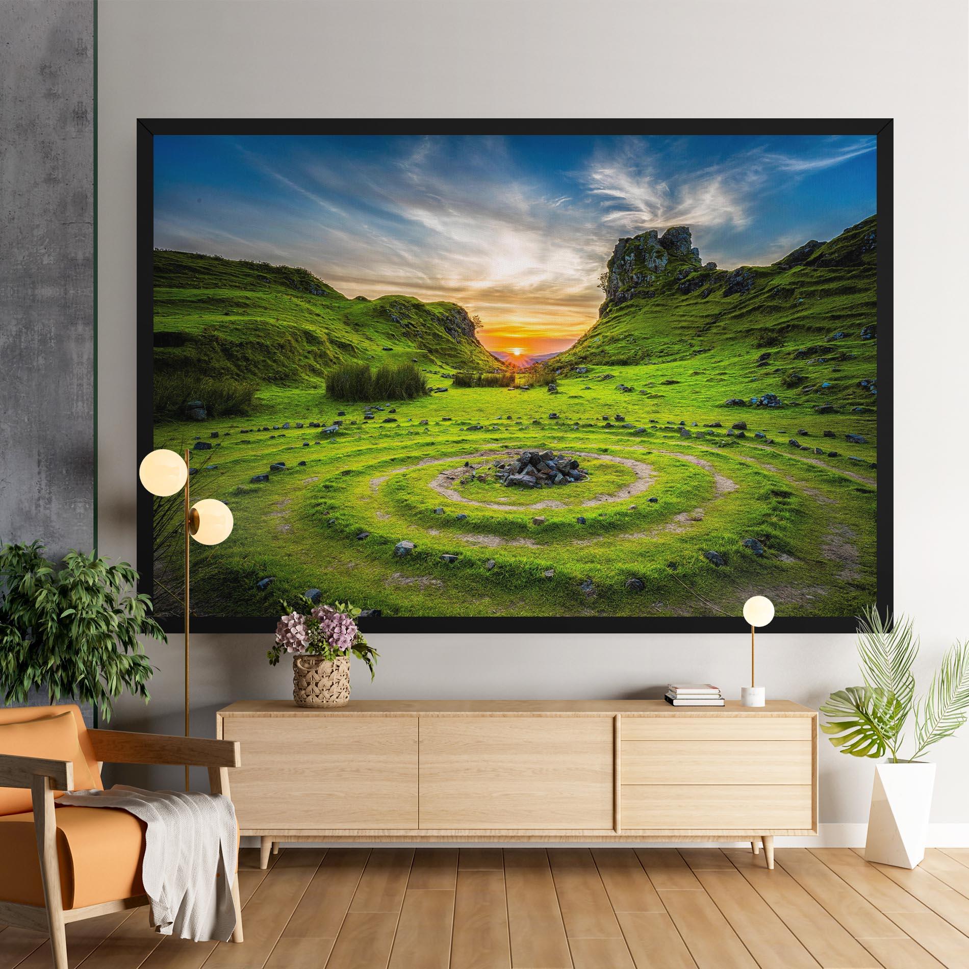 Leinwandbild Green Circle Nature mockup 9