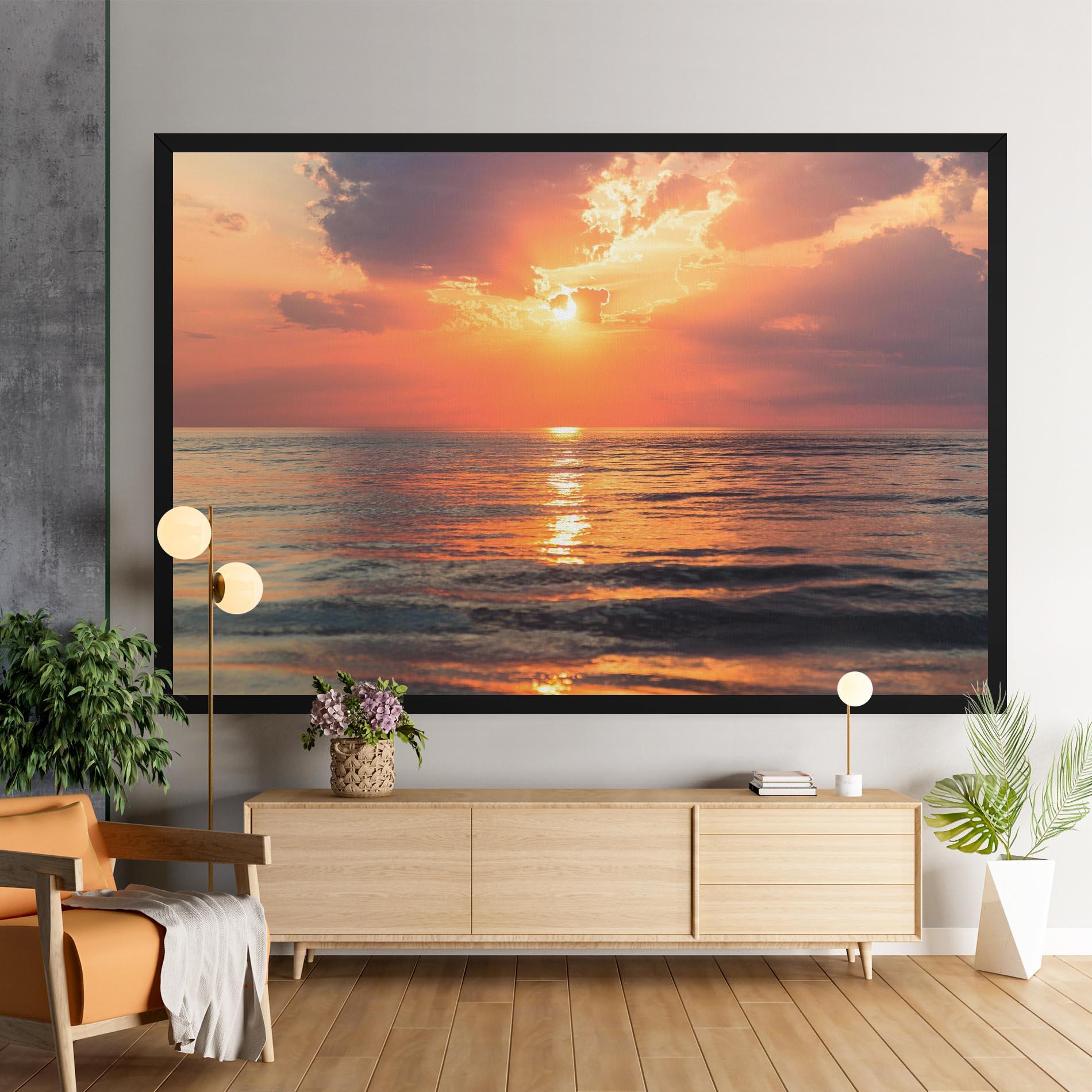 Leinwandbild Orange Sunrise Cloud mockup 9