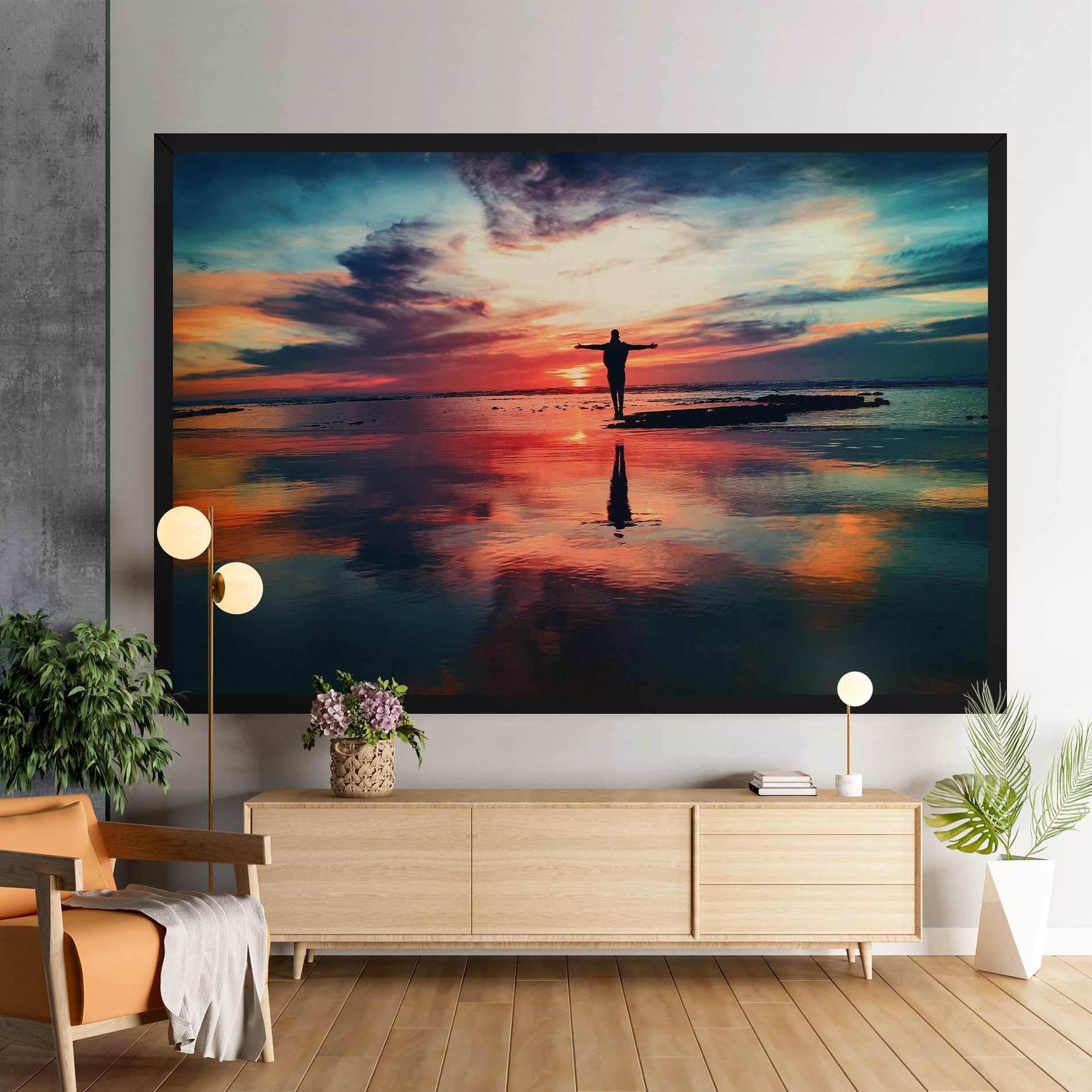 Leinwandbild Pink Purple Sky Man mockup 9