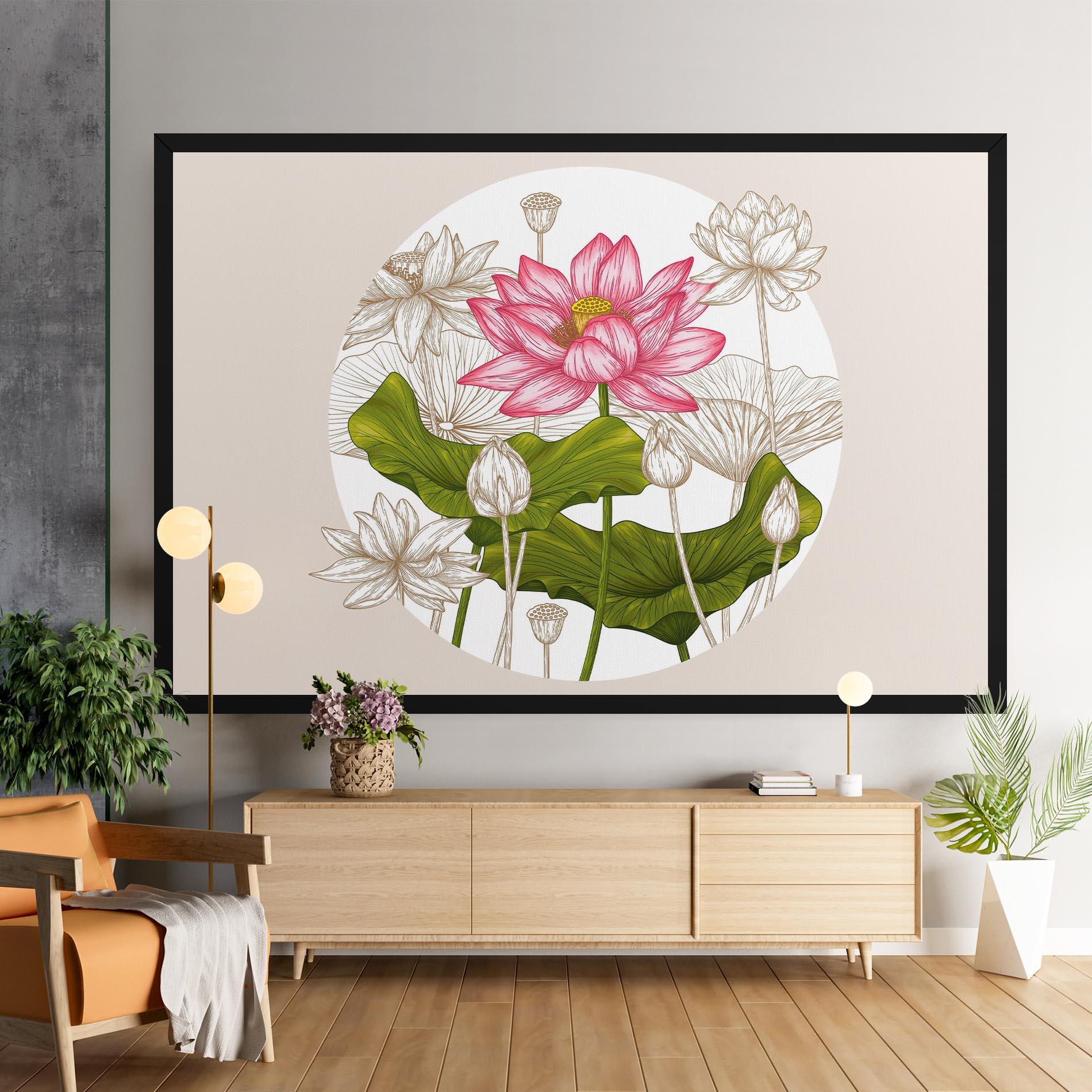 Leinwandbild Pretty Lotus Art mockup 9