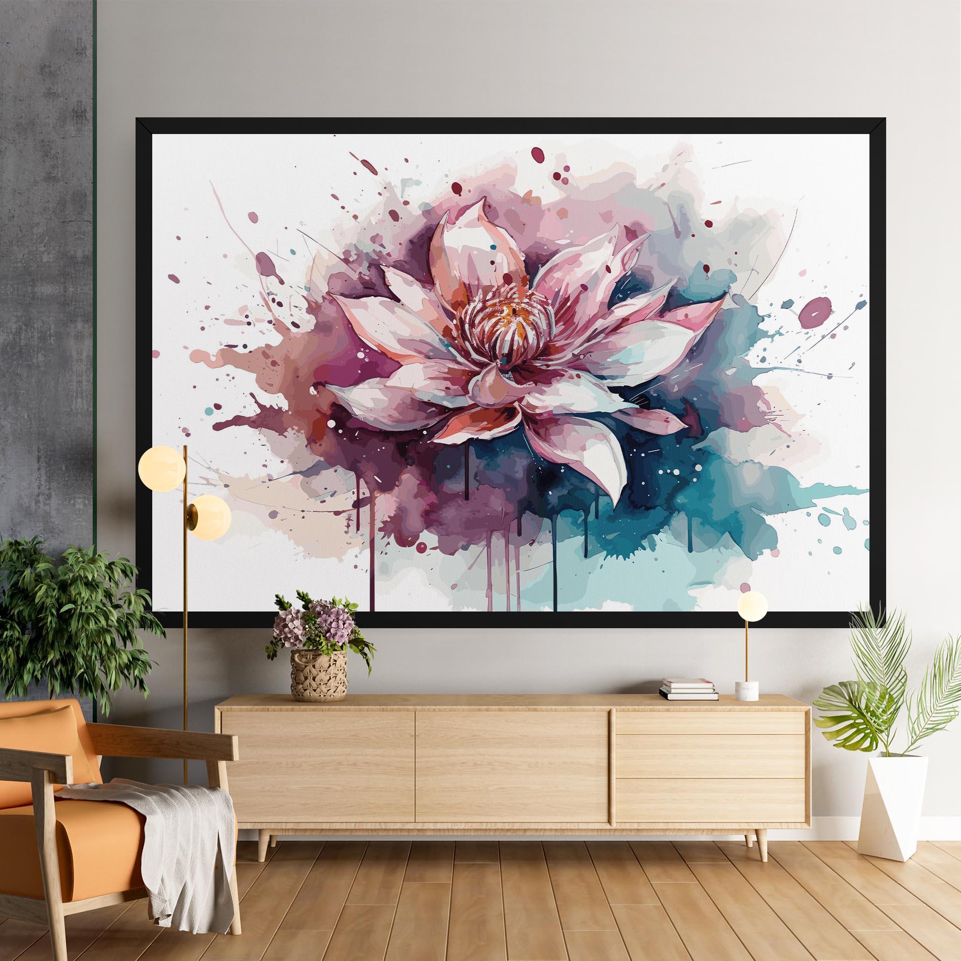 Leinwandbild Pretty Pink Lotus Art mockup 9