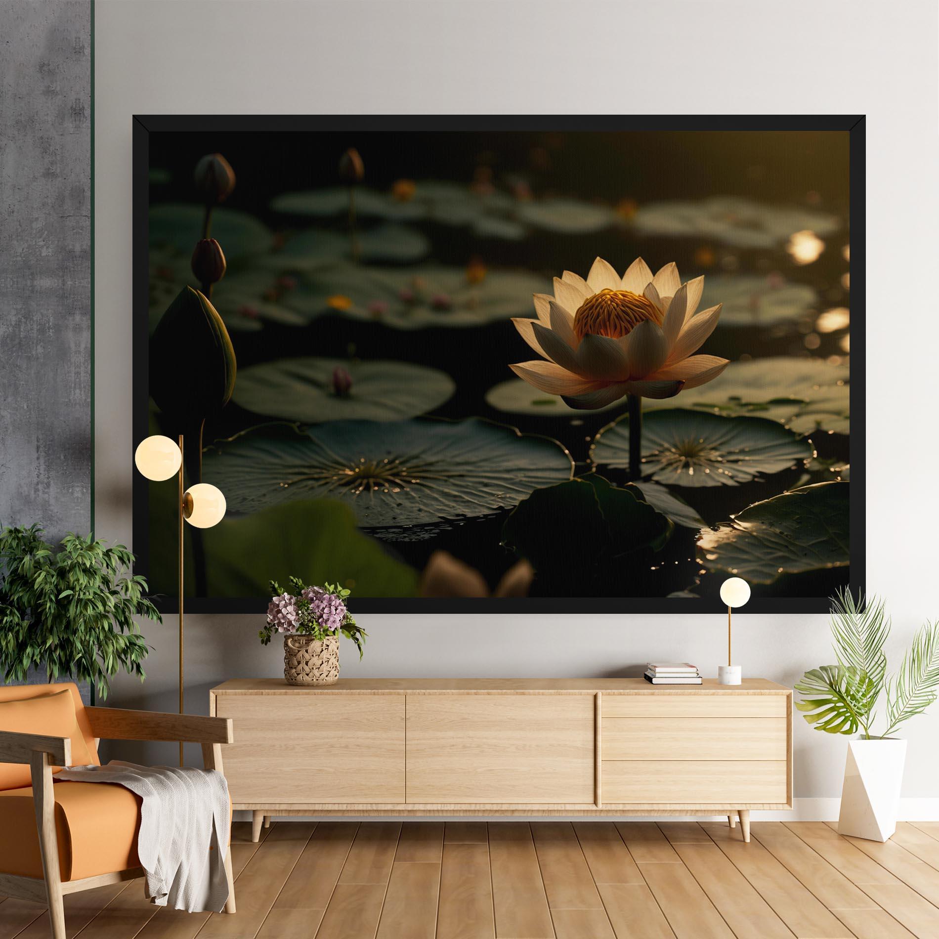 Leinwandbild Shot Beautiful Lotus mockup 9